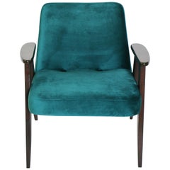 Vintage 366 Armchair in Green Velvet from 1970s