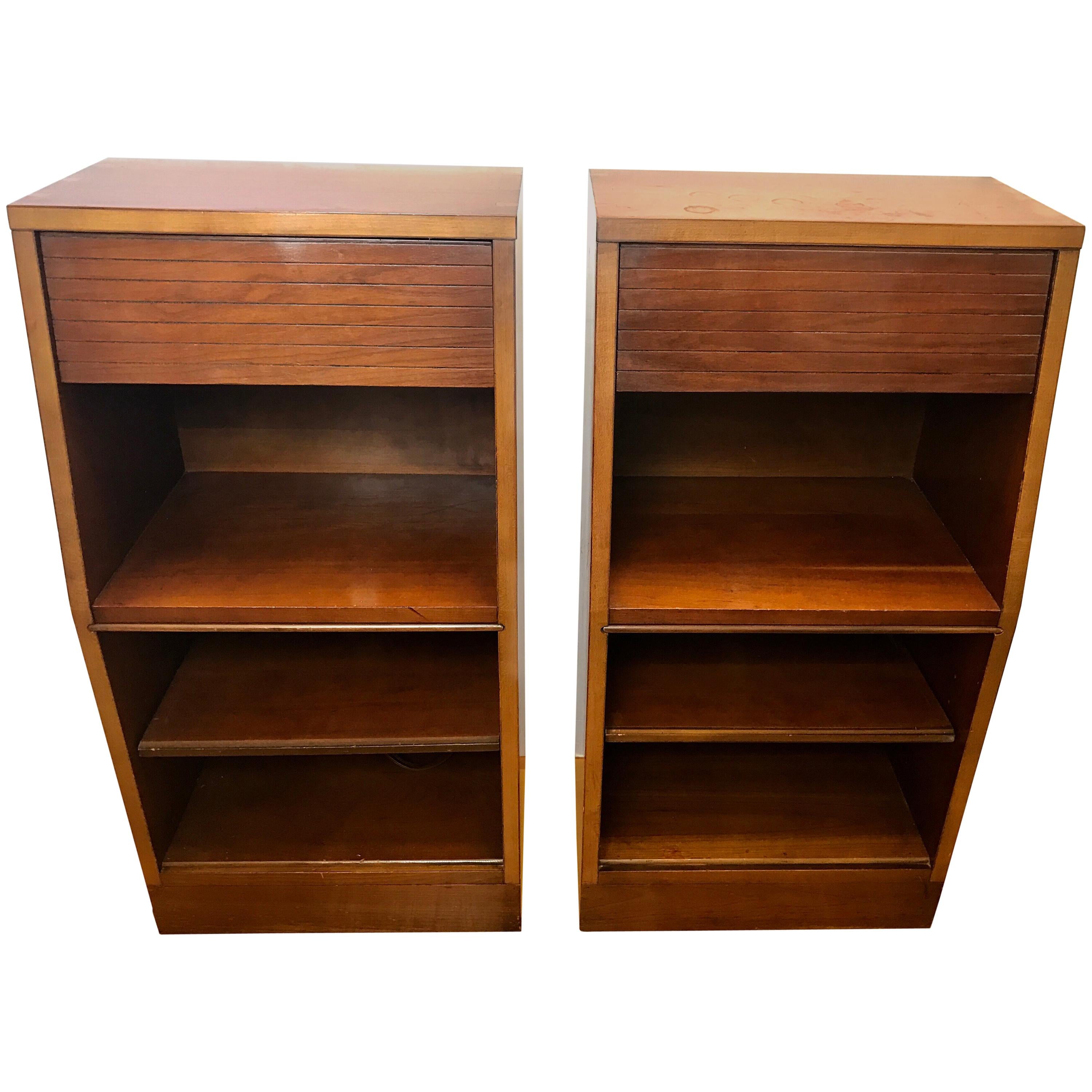 Pair of Henredon Nightstands with Sliding Shelf