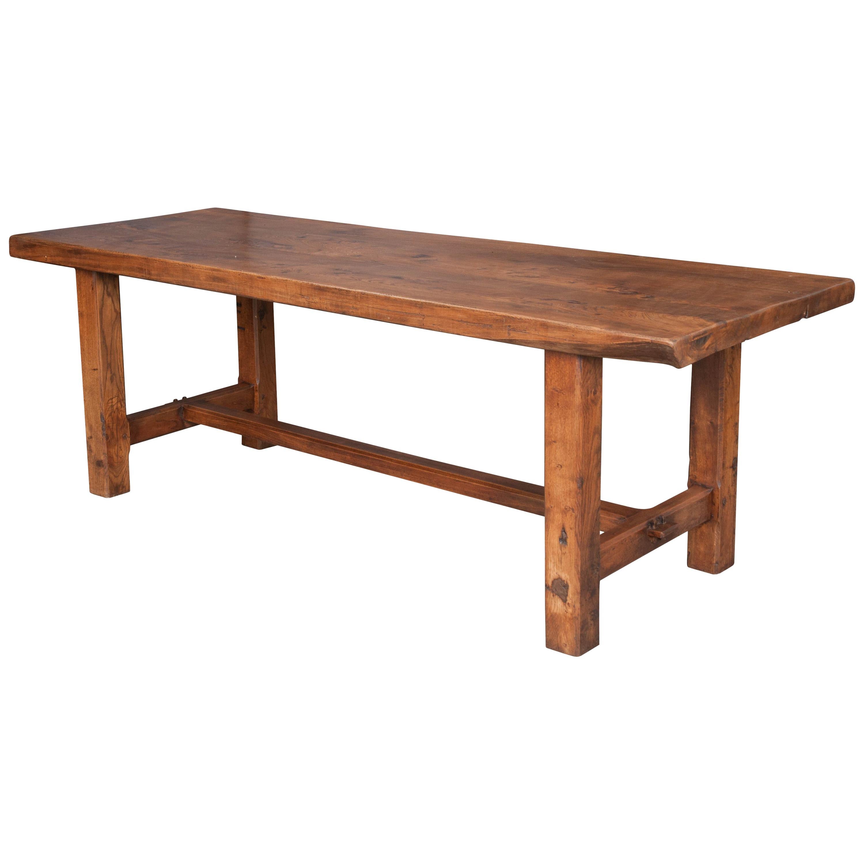 French 19th Century Elm Farm Table