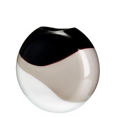 Small Eclissi Vase in White, Grey, and Black by Carlo Moretti