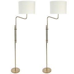 Pair of Brass Floor Lamp, in the Manner of Josef Frank