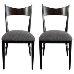 Pair of Mid-Century Modern Ebonized Walnut Side or Desk Chairs by Paul McCobb