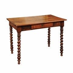 19th Century French Barley Twist Writing Table