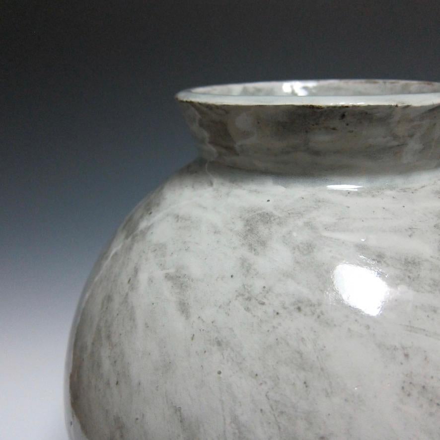 Fired Wheel Thrown Moon Jar by Jason Fox For Sale