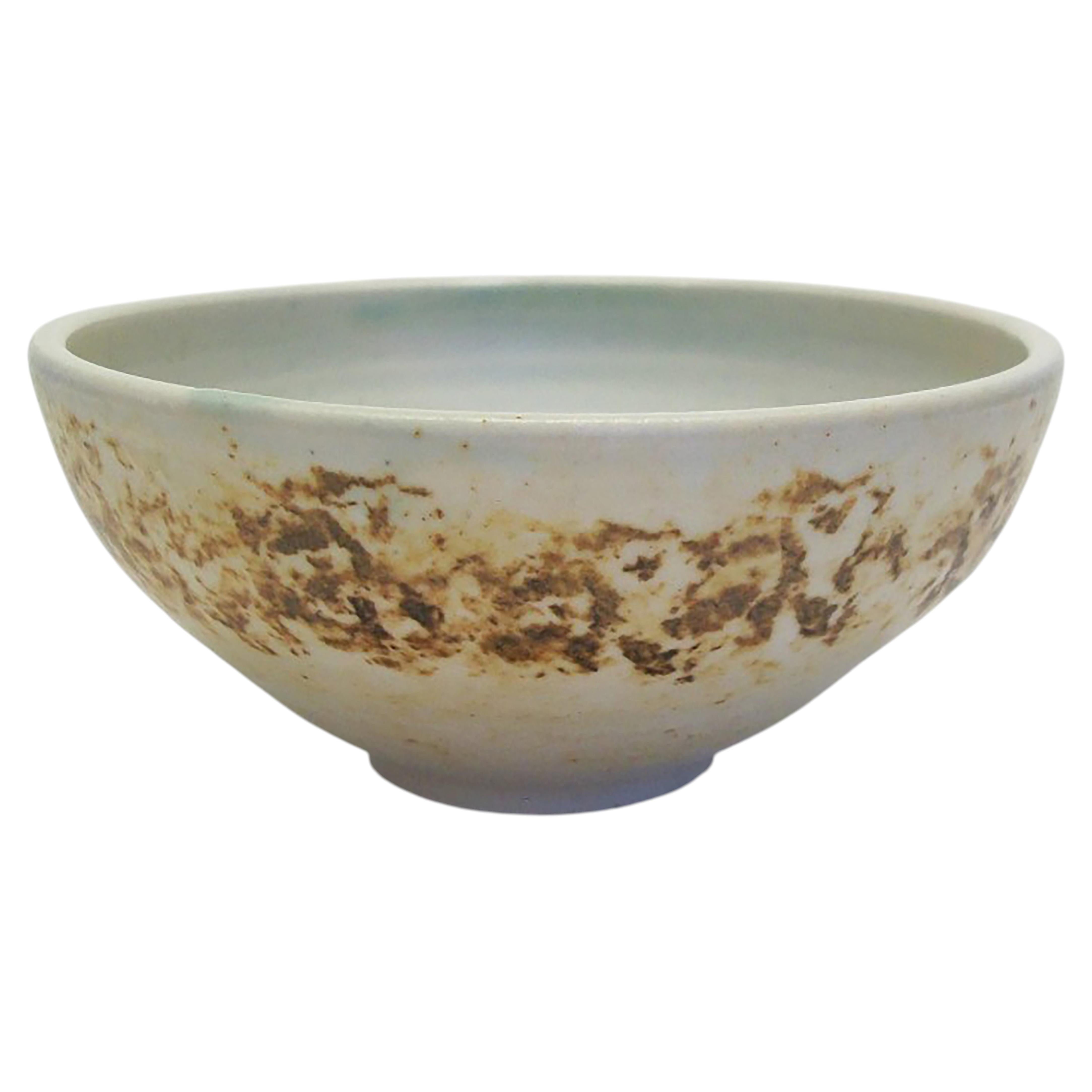 Wheel Thrown & Sponge Glazed Studio Pottery Bowl - Signed - Canada - 20th C.