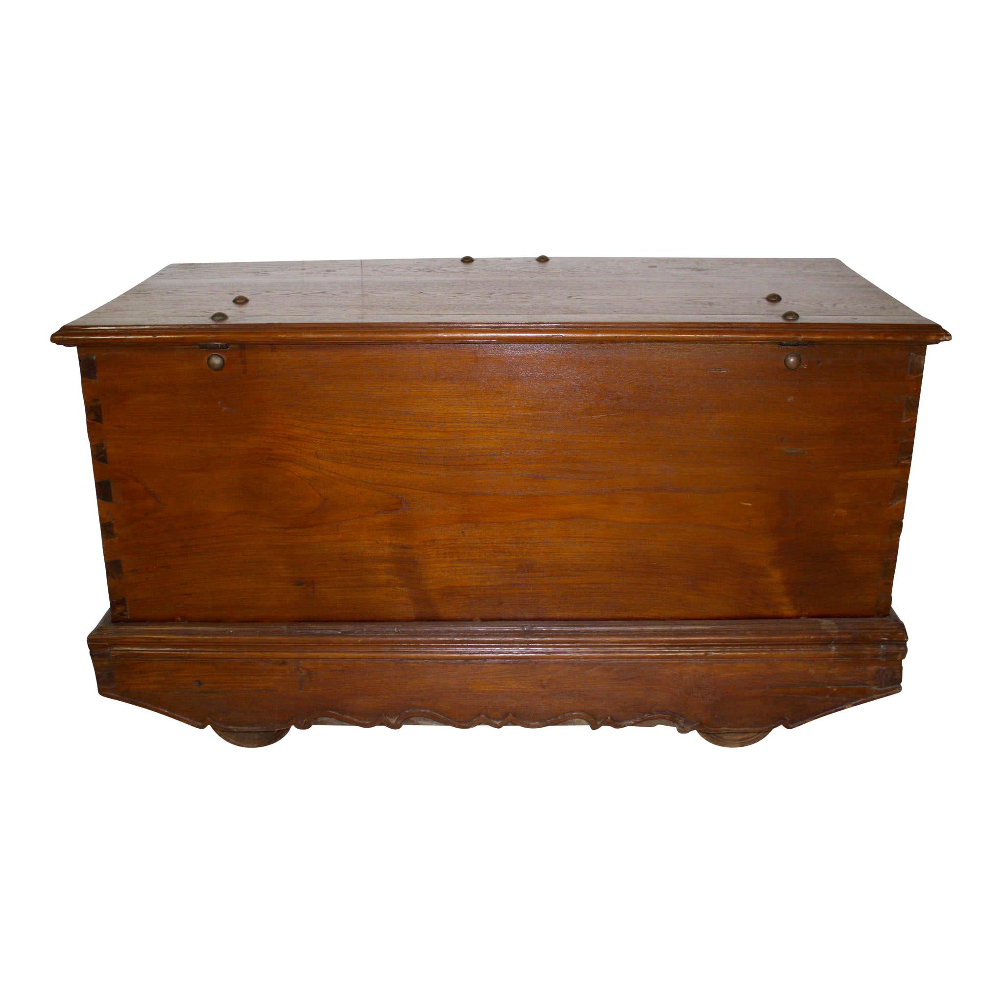 Wheeled Trunk with Brass Accents, circa 1900 5