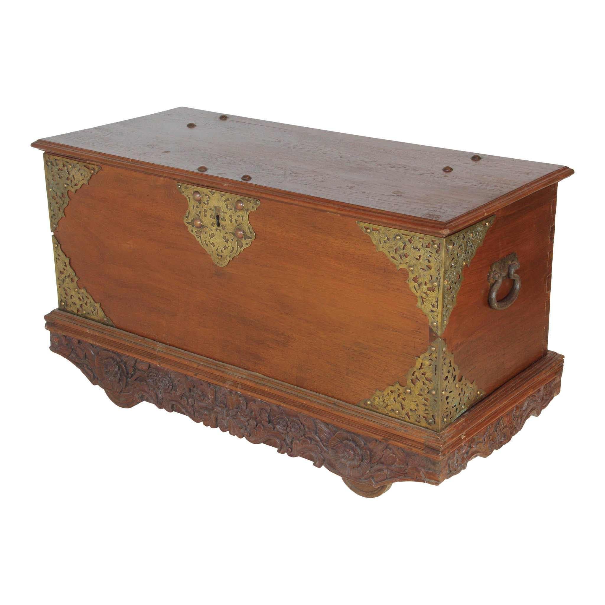 Belgian Wheeled Trunk with Brass Accents, circa 1900