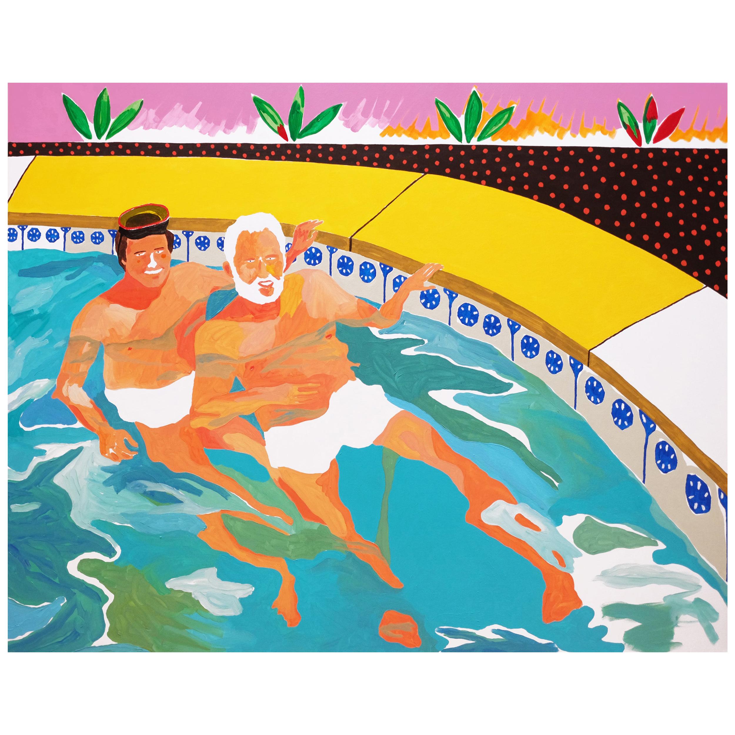 Modern 'When Good Neighbours Become Good Friends' Painting by Alan Fears Pop Art For Sale