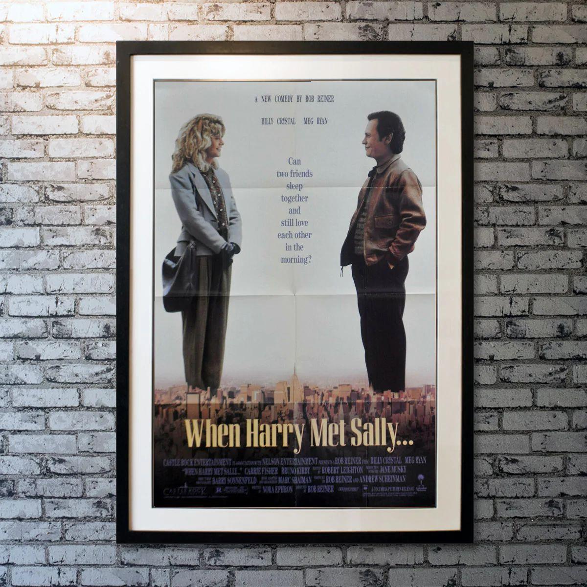 When Harry Met Sally..., Unframed Poster, 1989

Original Quad (30 x 40 inches). In 1977, college graduates Harry Burns (Billy Crystal) and Sally Albright (Meg Ryan) share a contentious car ride from Chicago to New York, during which they argue