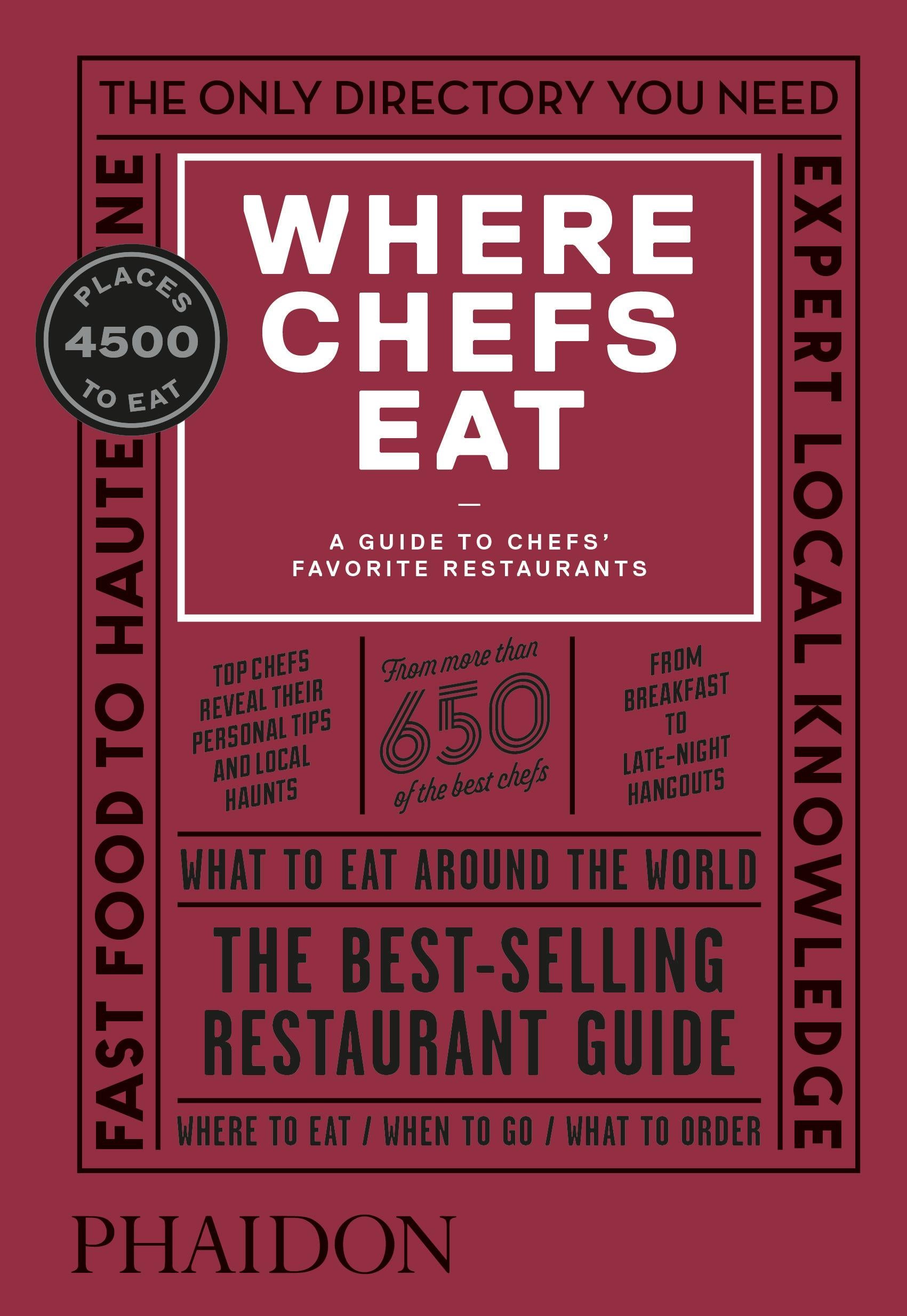 European Where Chefs Eat Book - A Guide to Chefs' Favorite Restaurants For Sale