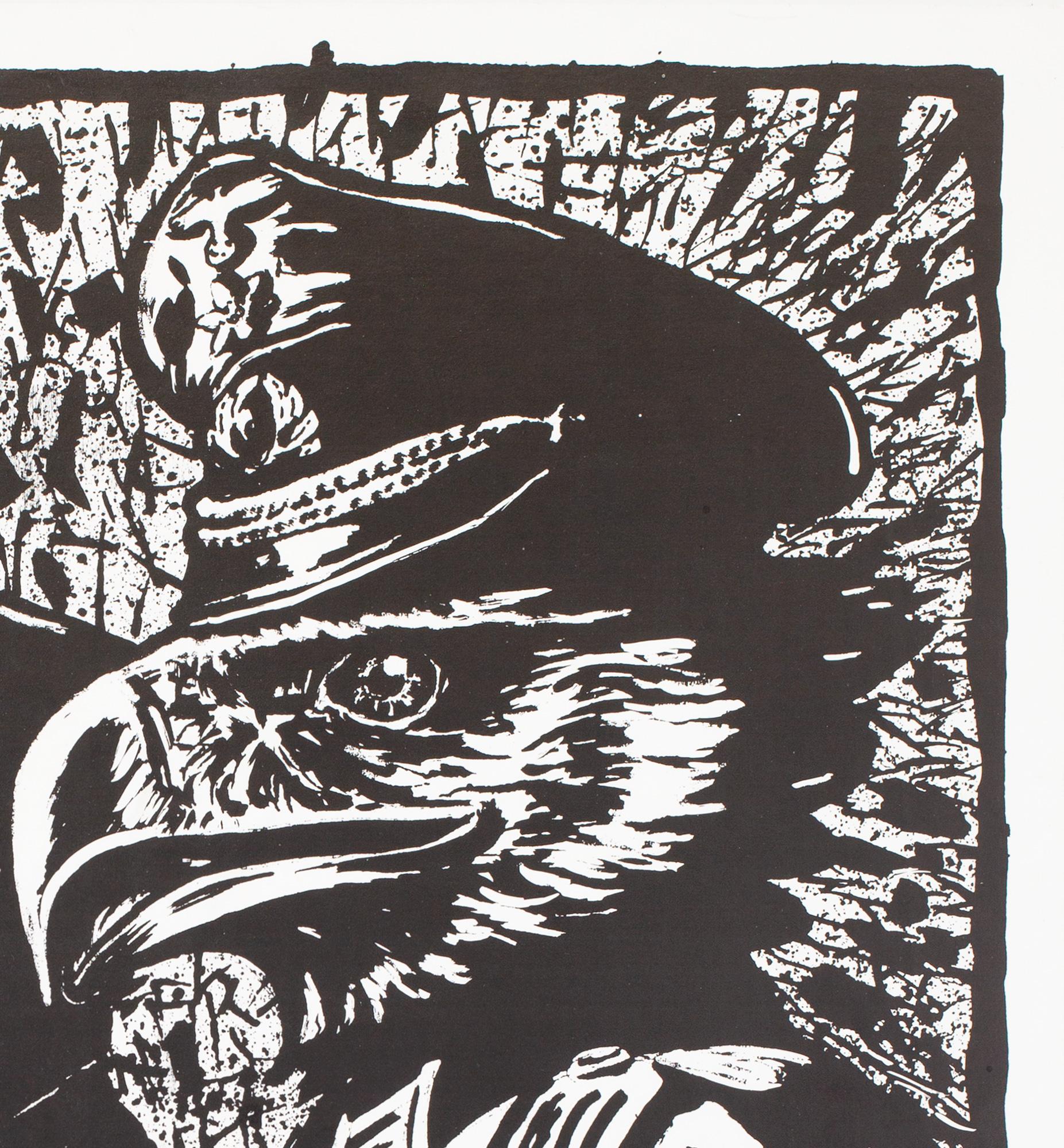Affiche hongroise du film Where Eagles Dare (L'Aile des aigles), 1988, Merczel en vente 1