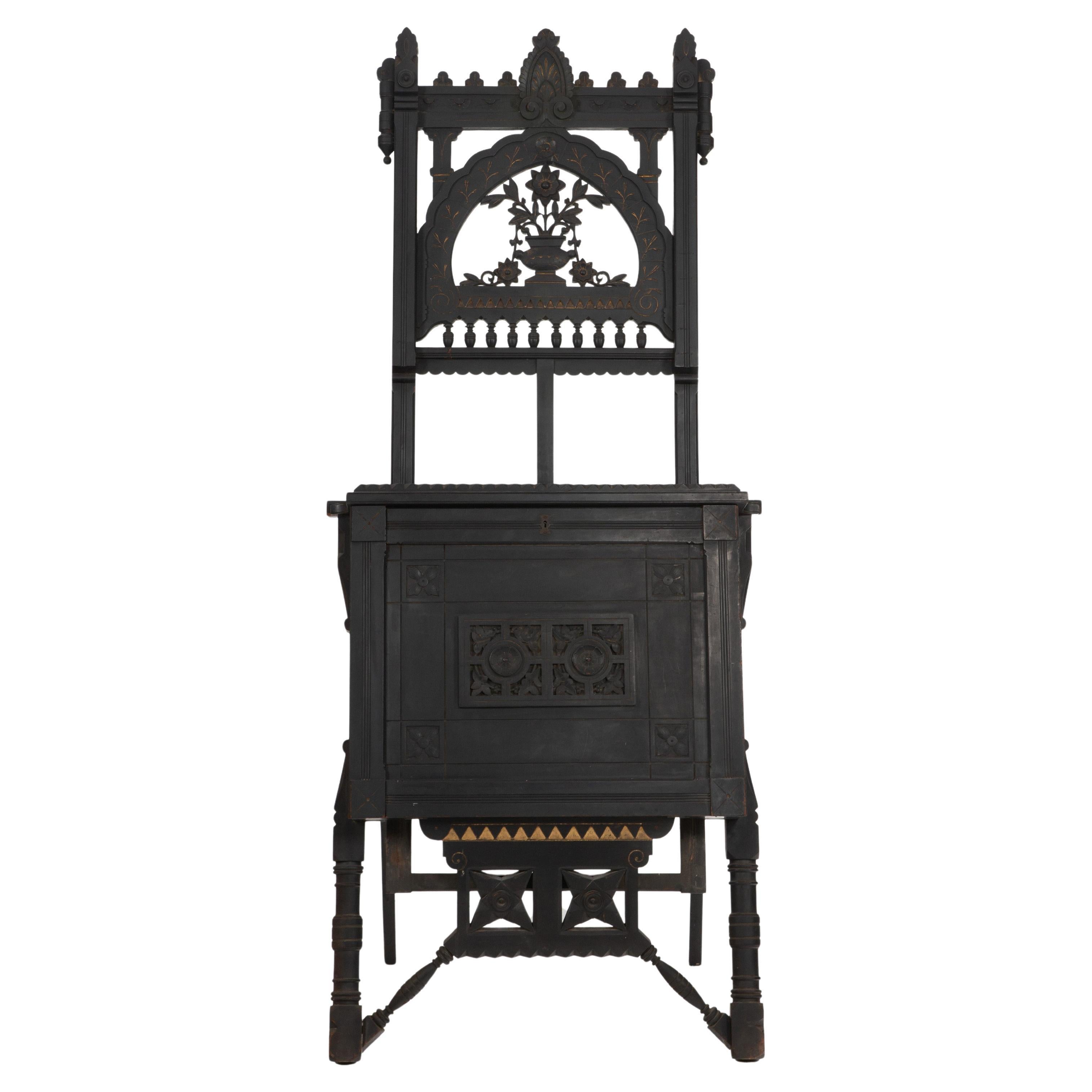 Where Ideas Rest: An Ebonized Easel with Drawing Portfolio, 19th Century en vente