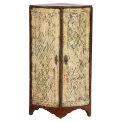 Where Walls Meet: 19th C Corner Cabinet w/ Painted Doors
