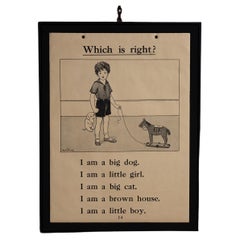 Vintage "Which is Right?" Teaching Chart, America circa 1934