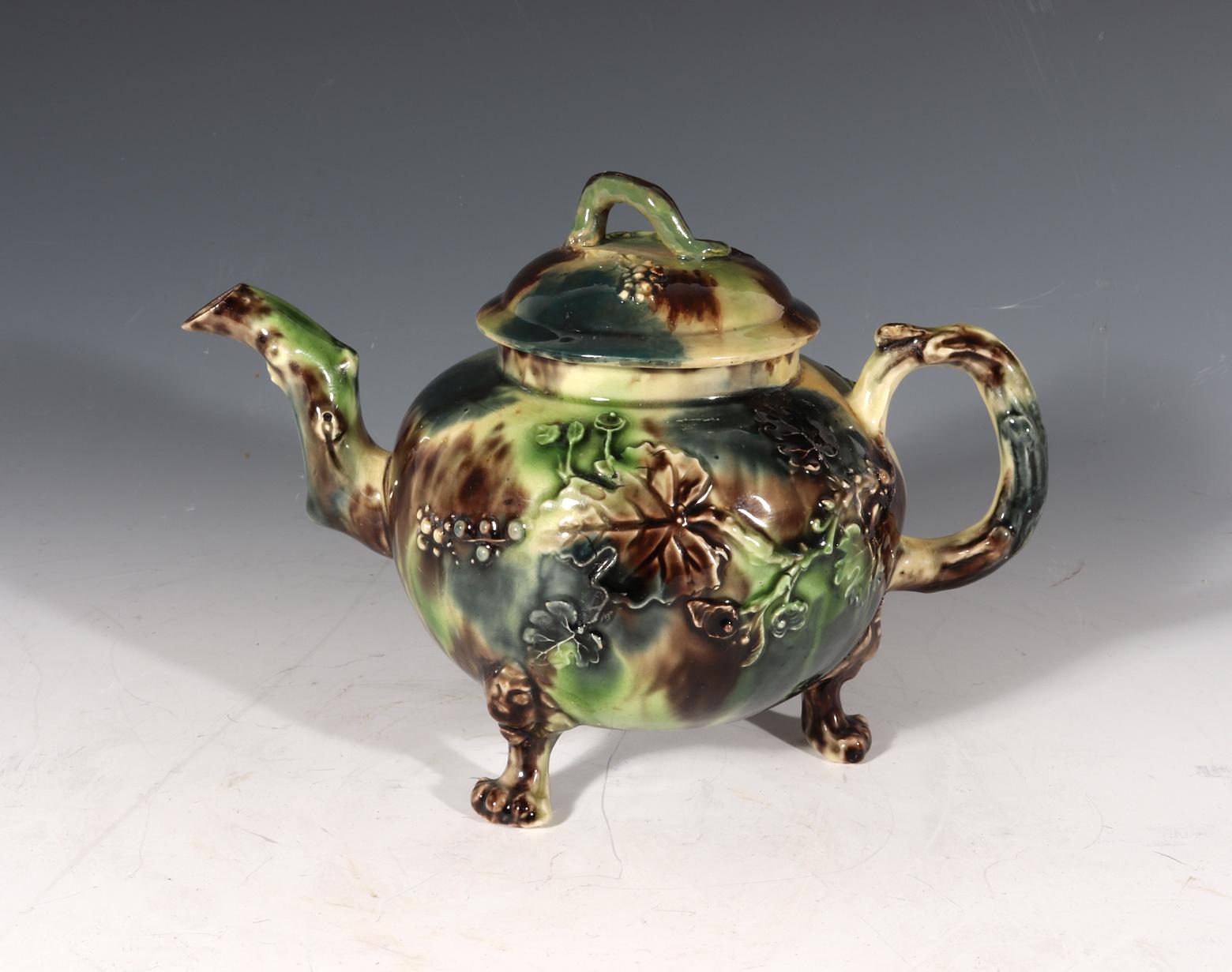 Whieldon Creamware Earthenware Pottery Teapot & Cover For Sale 7