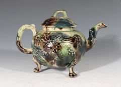 Whieldon Creamware Earthenware Pottery Teapot & Cover