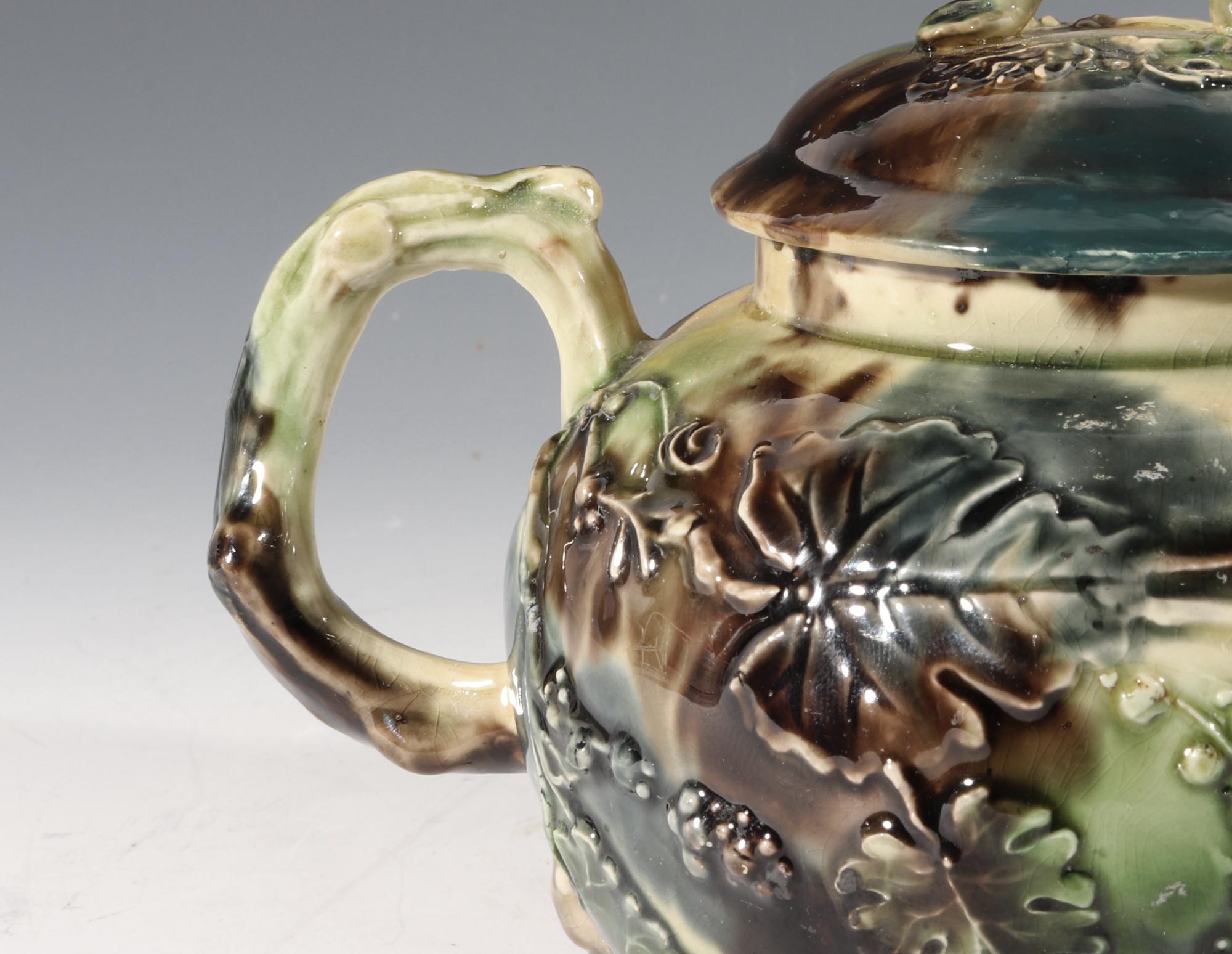 Ceramic Whieldon Creamware Earthenware Pottery Teapot & Cover For Sale