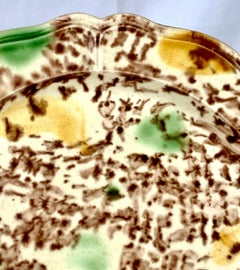 Whieldon Creamware Tortoiseshell Plate 18th Century England, Circa 1765