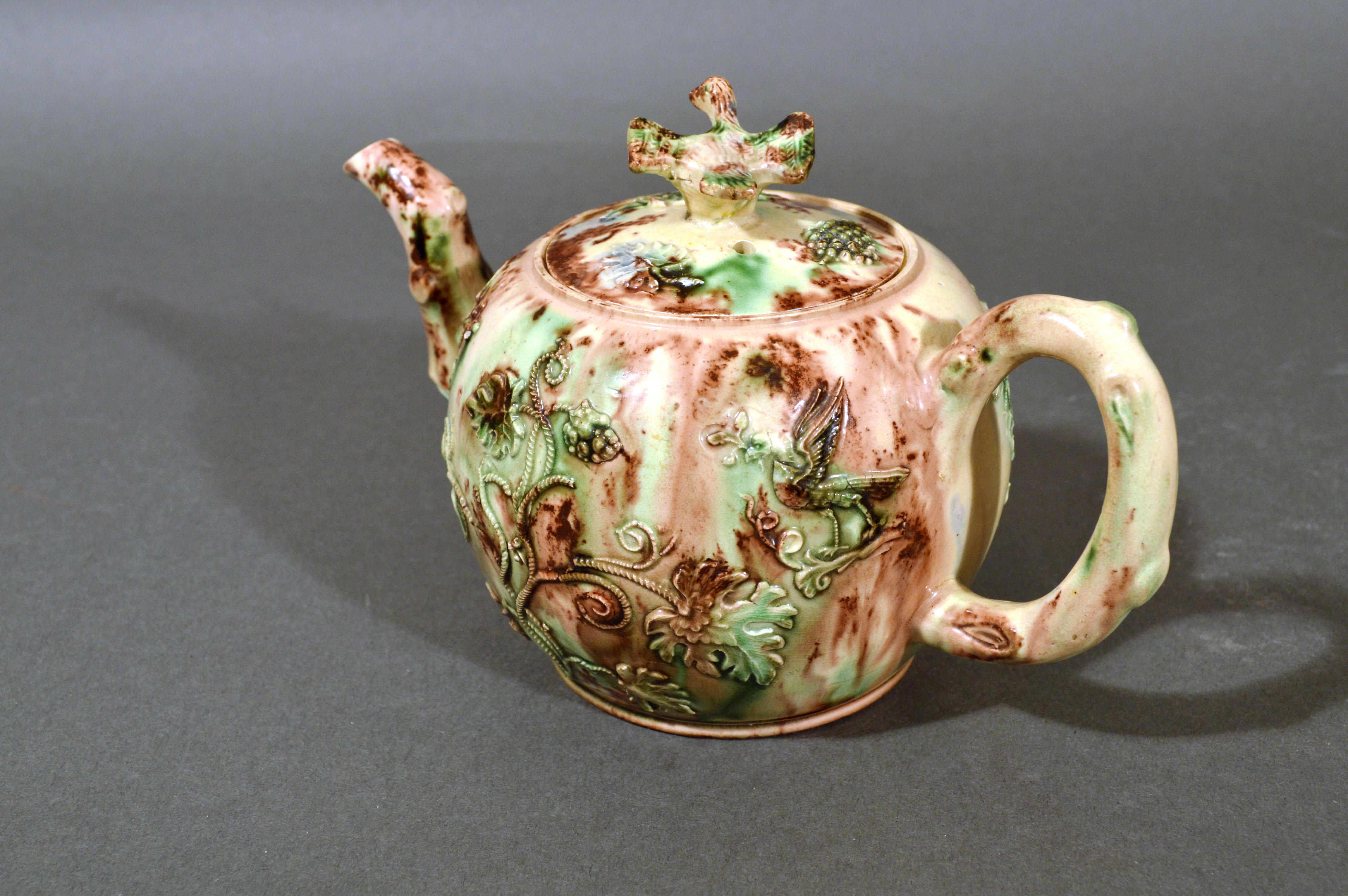 Whieldon-Type Creamware Apple Teapot and Cover, Staffordshire 2