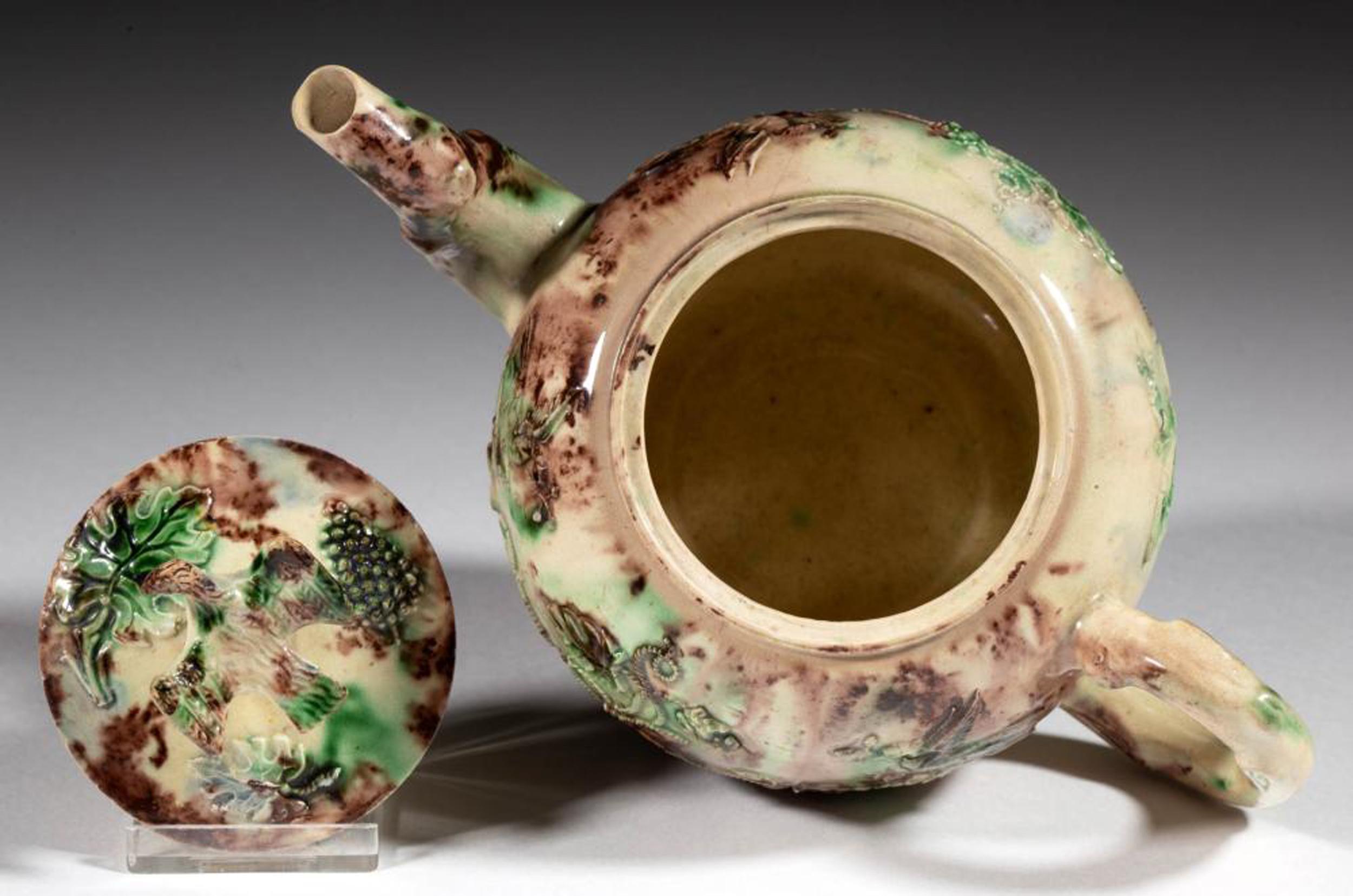 Whieldon-Type Creamware Apple Teapot and Cover, Staffordshire 5