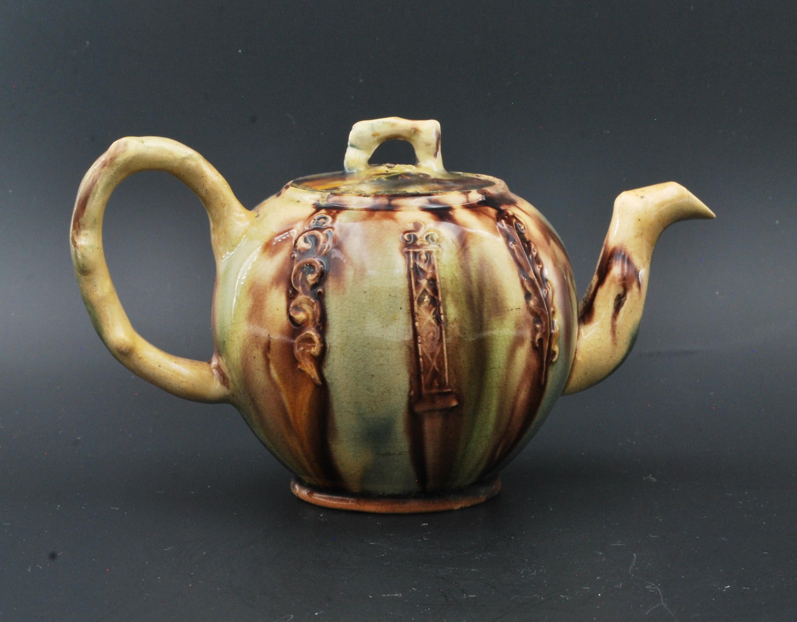 Chinoiserie Whieldonware Teapot, England, C1765 For Sale