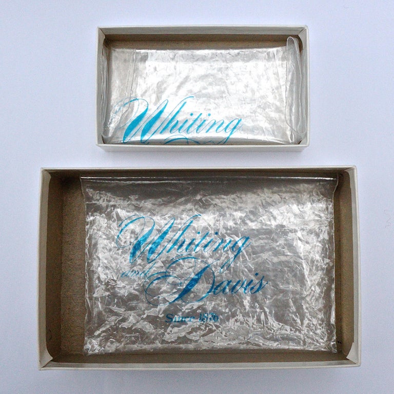 Whiting & Davis Gold Mesh Purse and Key Holder in Original Boxes For Sale 6