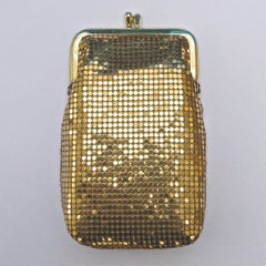 Whiting & Davis Gold Mesh Purse and Key Holder in Original Boxes