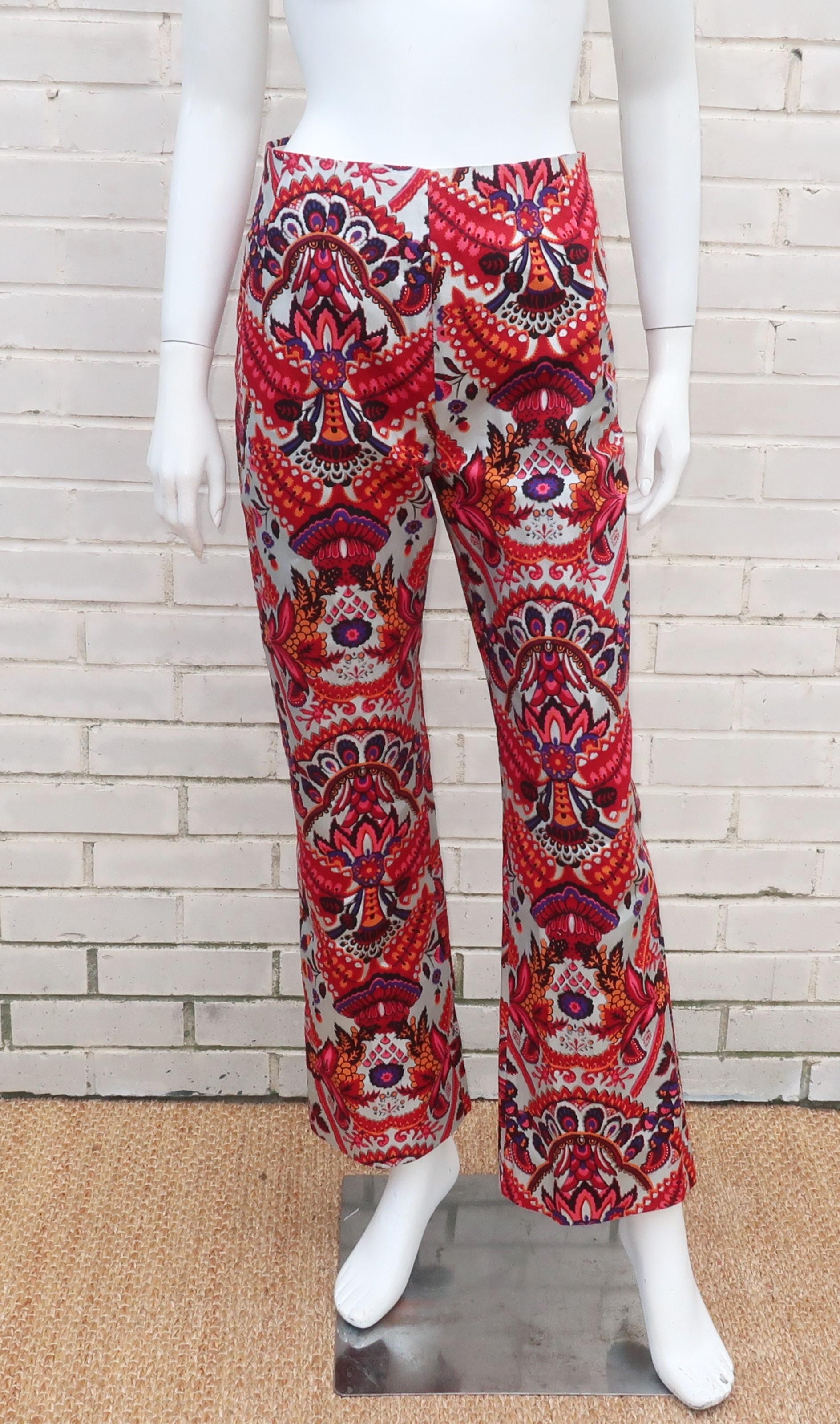 Whims of California Two Piece Pants & Maxi Vest Dress, 1960's For Sale 8