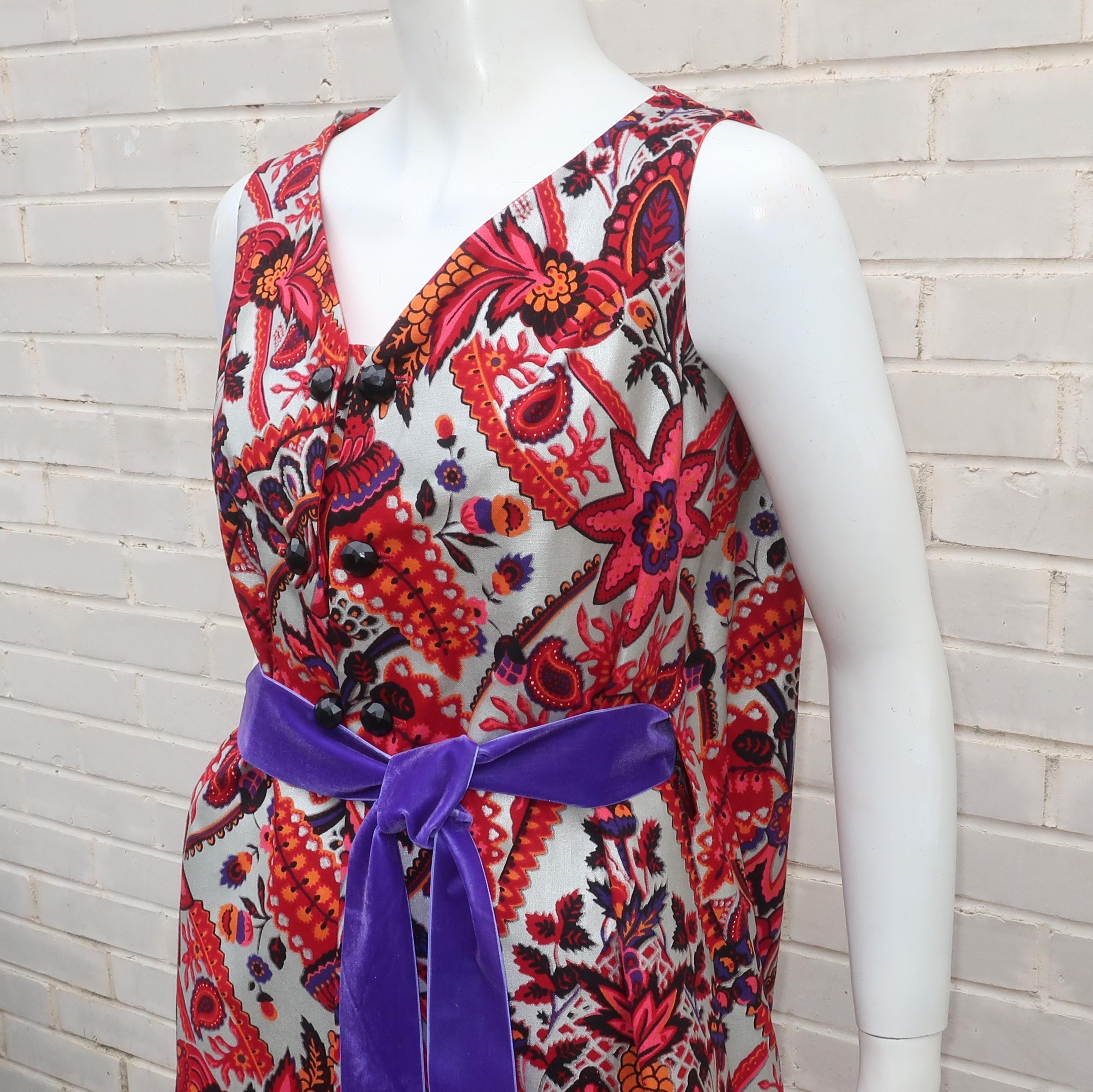 Whims of California Two Piece Pants & Maxi Vest Dress, 1960's For Sale 1