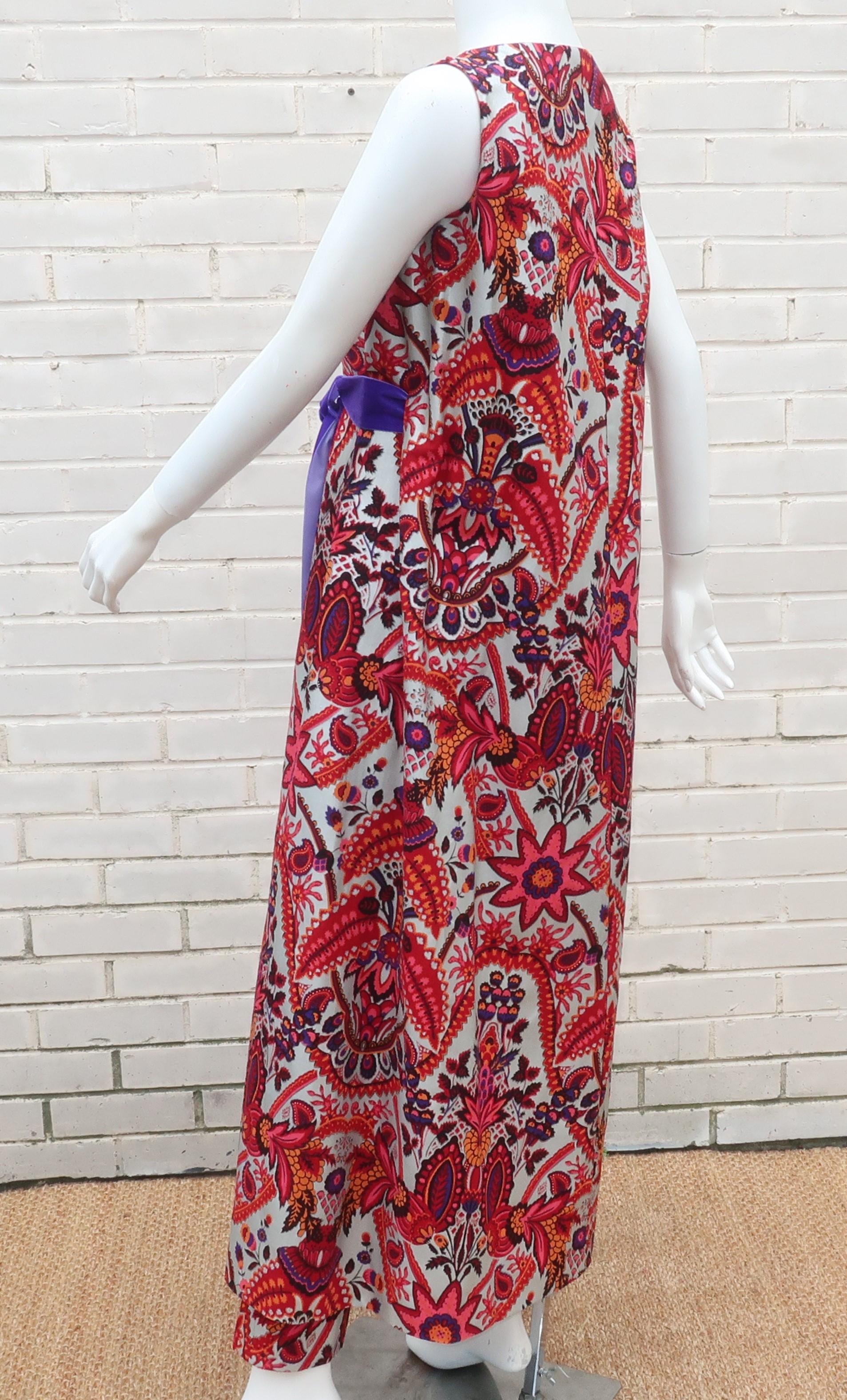 Whims of California Two Piece Pants & Maxi Vest Dress, 1960's For Sale 3