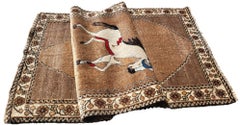 Whimsical 100+ Year Old Kashkooli Gabeh - Pictorial Nomadic Persian Rug