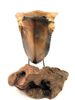 Whimsical 1970s Brutalist Metal Owl Sculpture in the Style of Curtis Jere