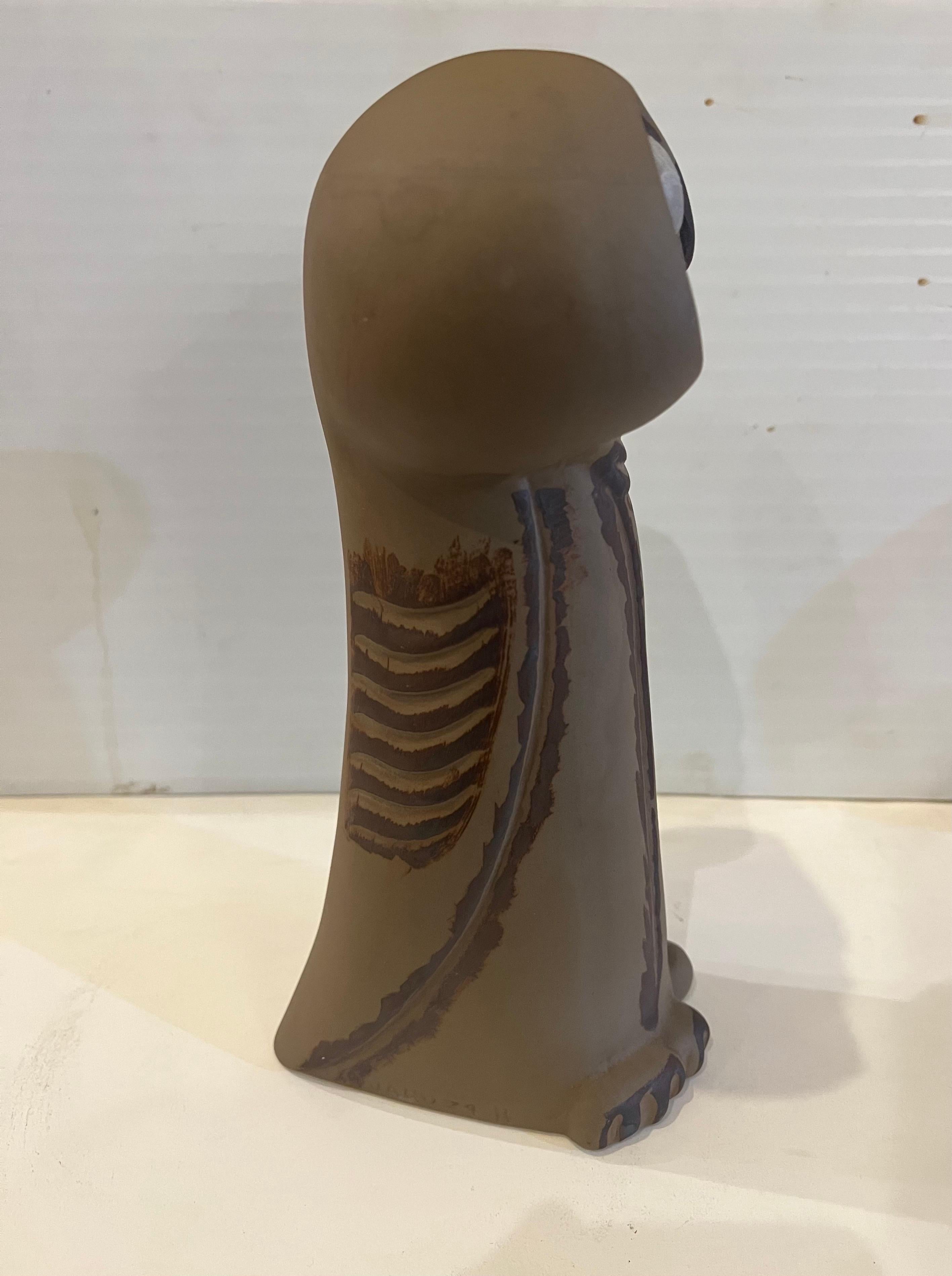 Whimsical 1970's Jaru Pottery Owl Sculpture California Mid Century In Excellent Condition In San Diego, CA