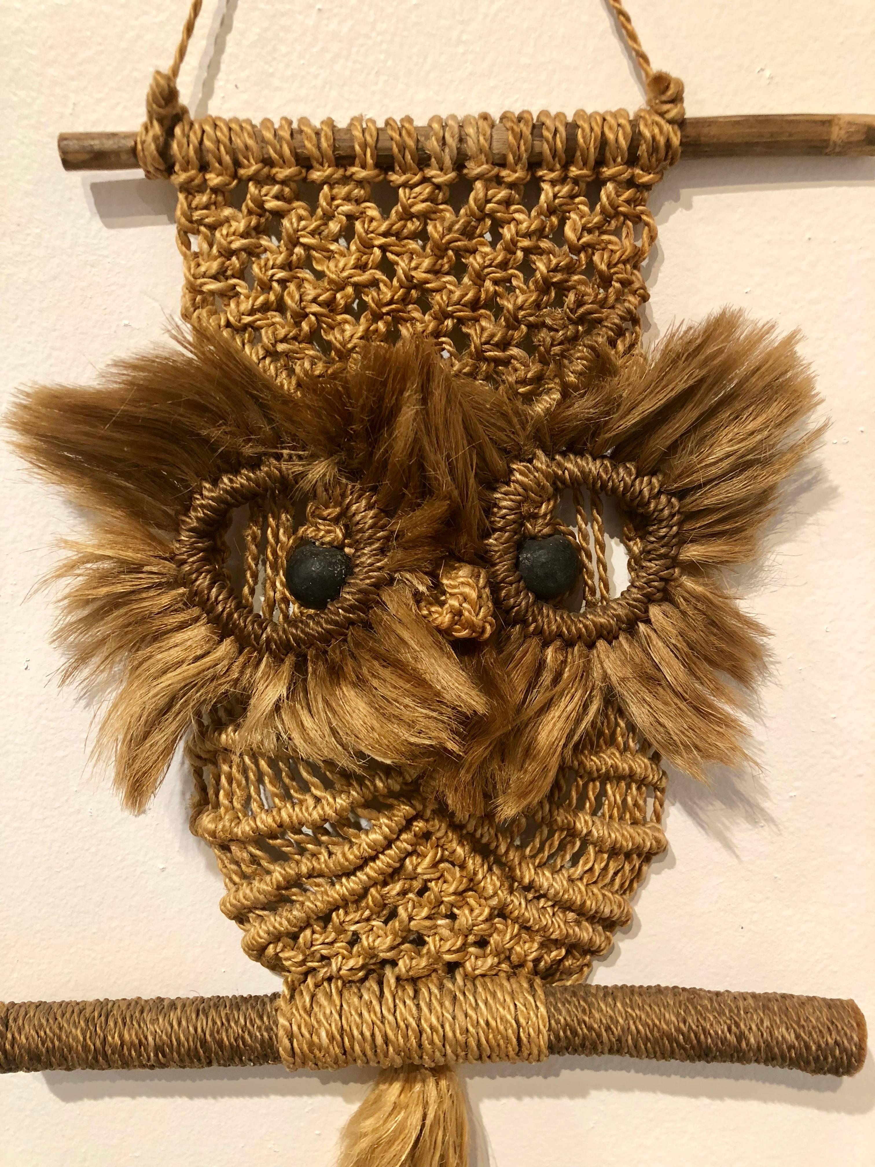 macrame owl 1970s