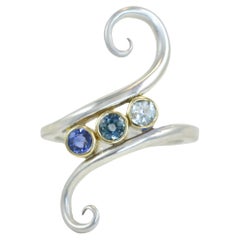 Lynn Kathyrn Miller Bague cocktail fantaisie en saphir bleu, Lynn K Designs