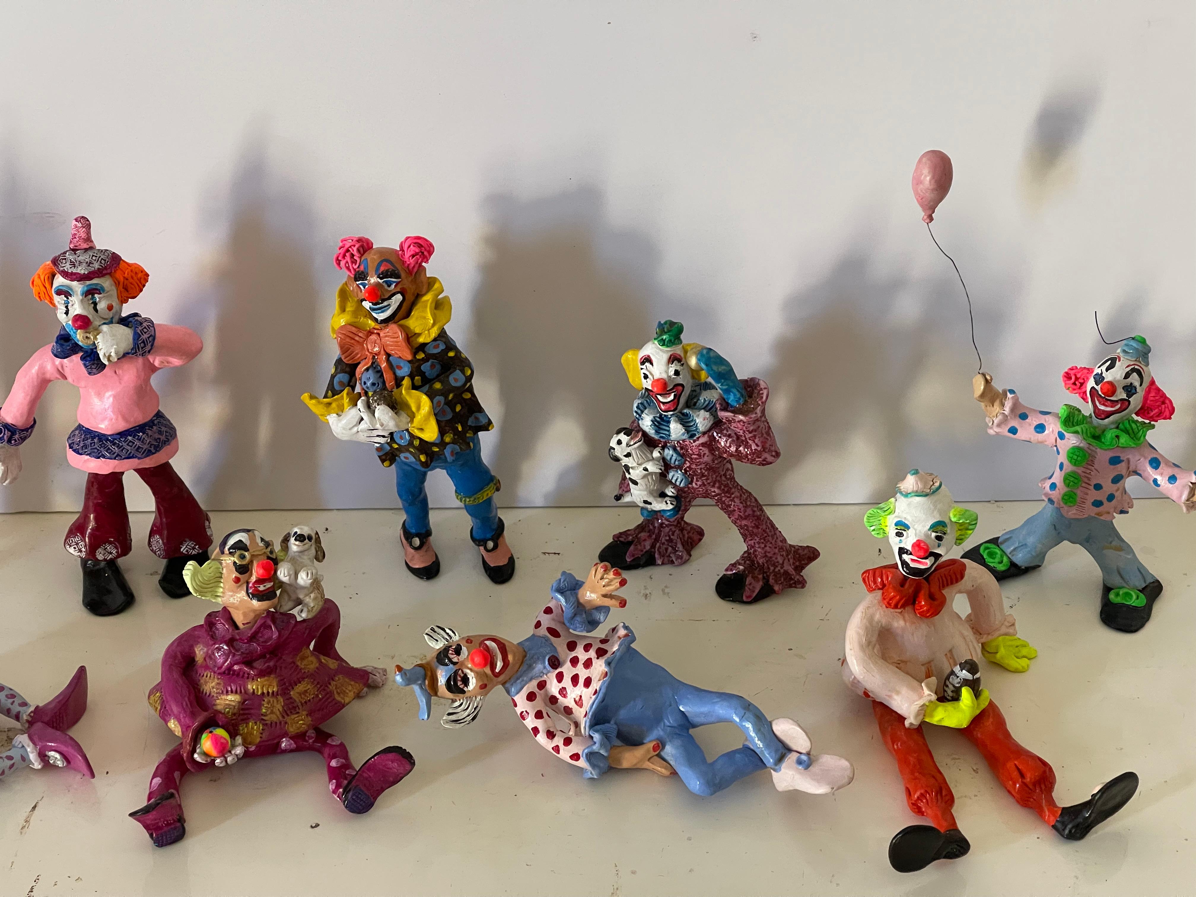 Resina 9 pagliacci stravaganti Figurine artigianali in vendita