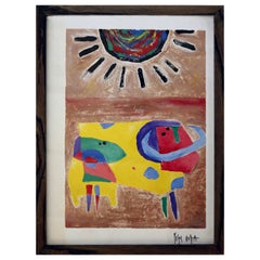 Vintage Whimsical Abstract Painting by Yoshihiro Ueda