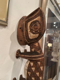 Whimsical African Hand Carved Animal Wall Sculpture