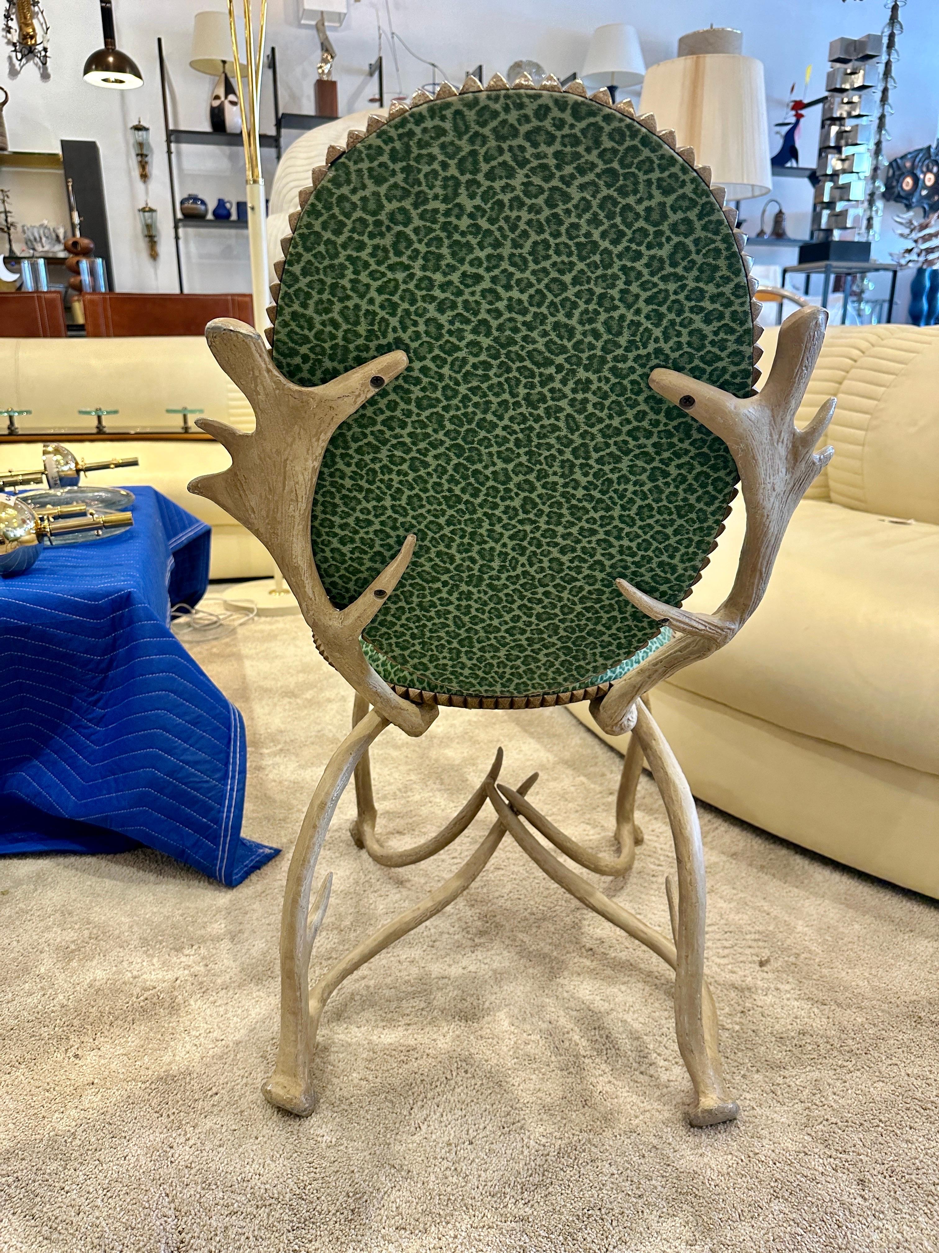 A fanciful American 1970s aluminum antler chair designed by Arthur Court, San Francisco (1928-2015); a new and innovating aluminum casting process led Arthur and Arthur Court Designs into a New Era; his unique aluminum furniture and accessories