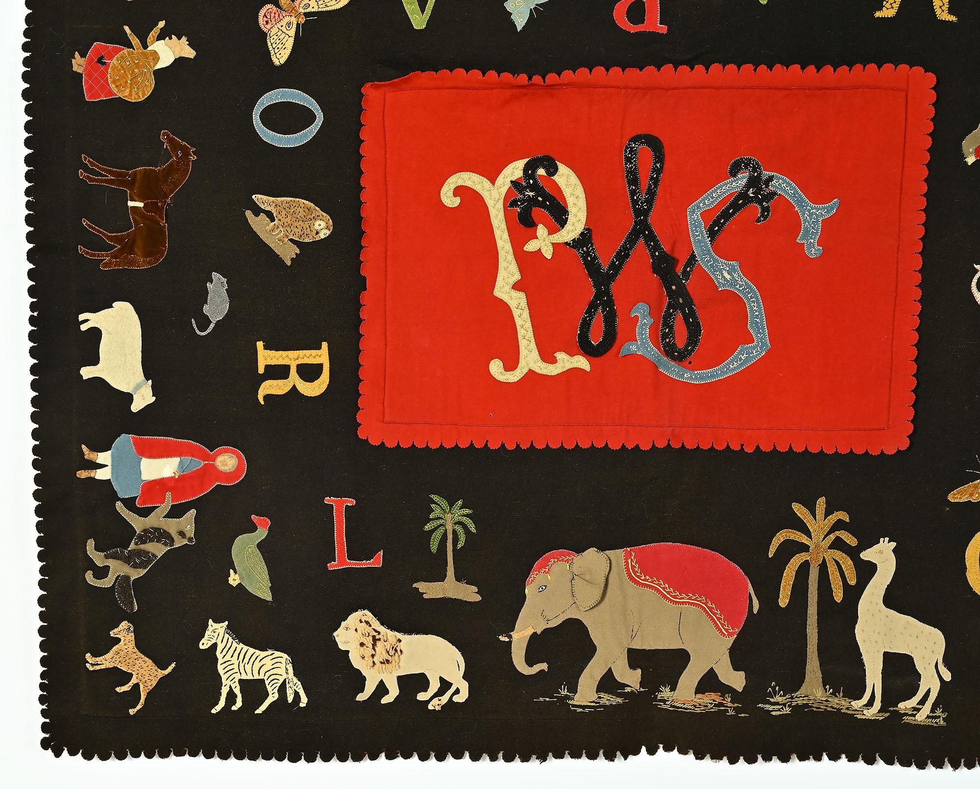 American Whimsical Appliqued Table Mat with Animals For Sale