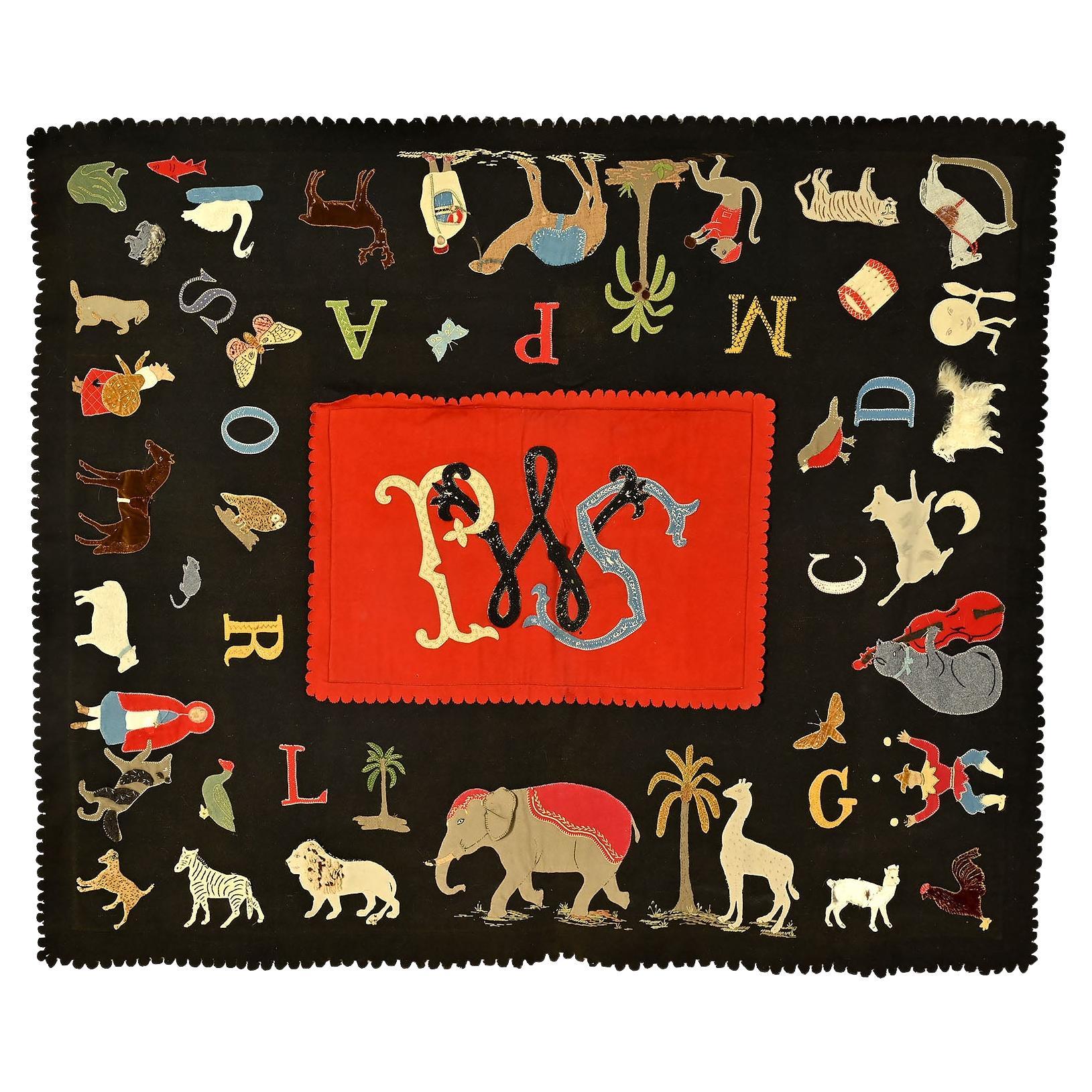 Whimsical Appliqued Table Mat with Animals For Sale