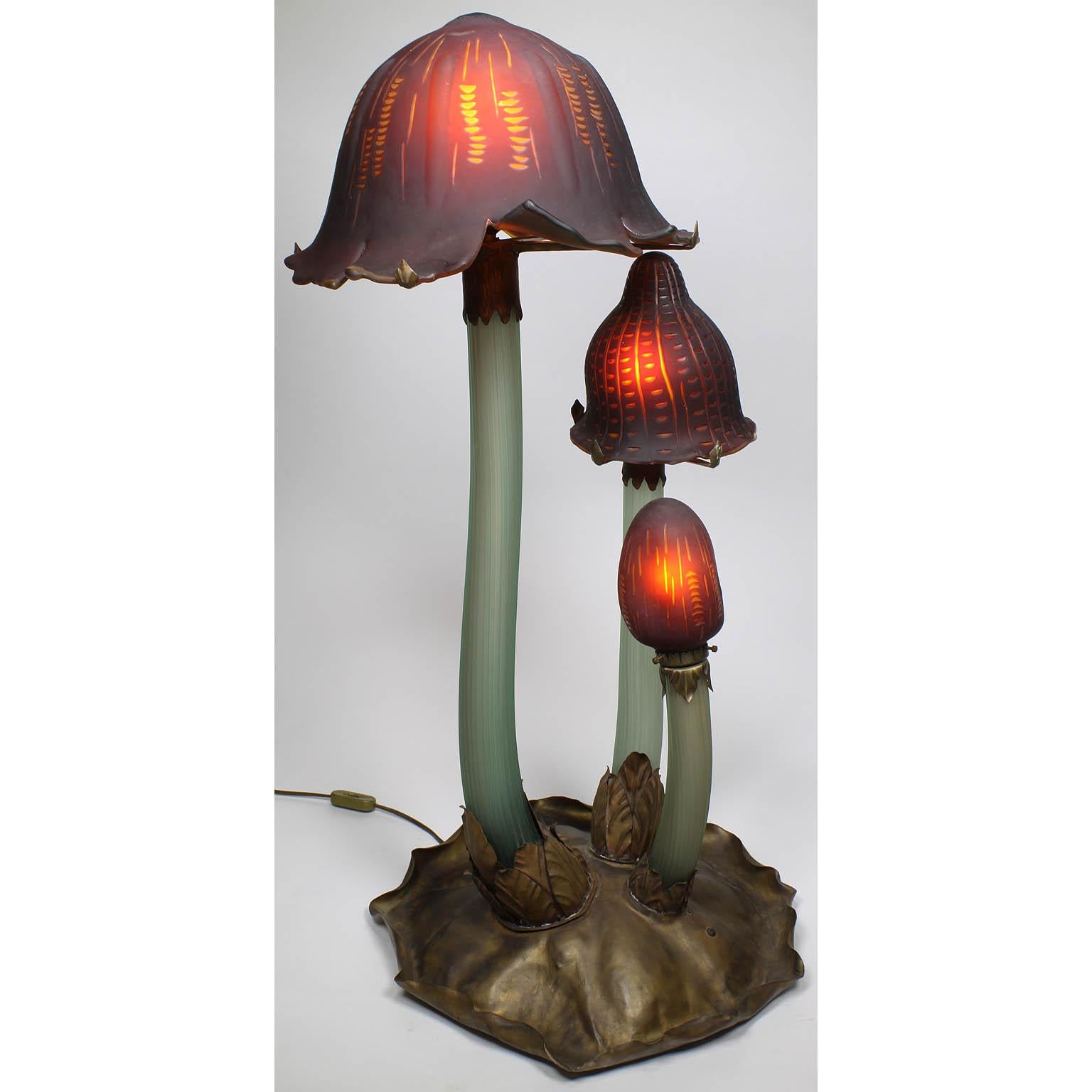 emile galle inky cap lamp