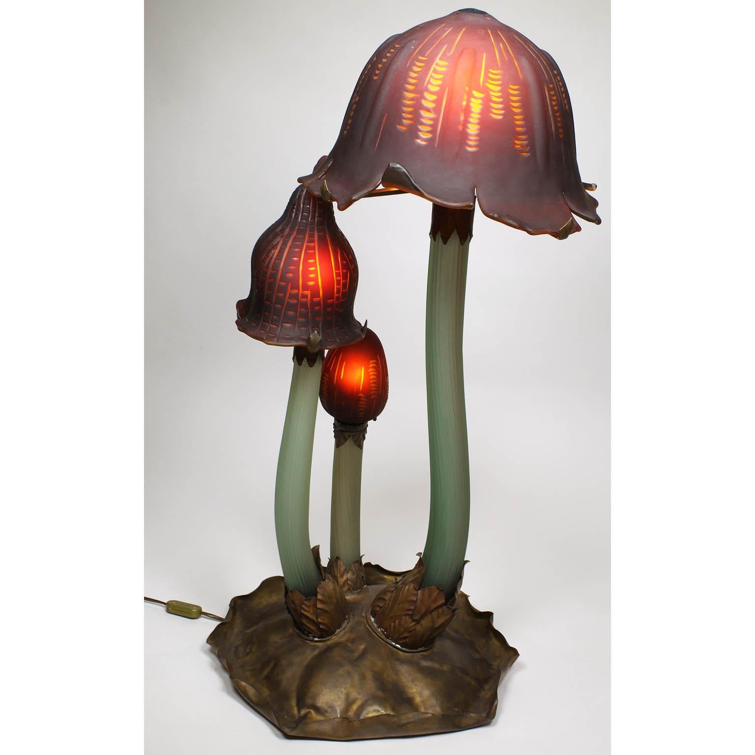 art nouveau mushroom lamp