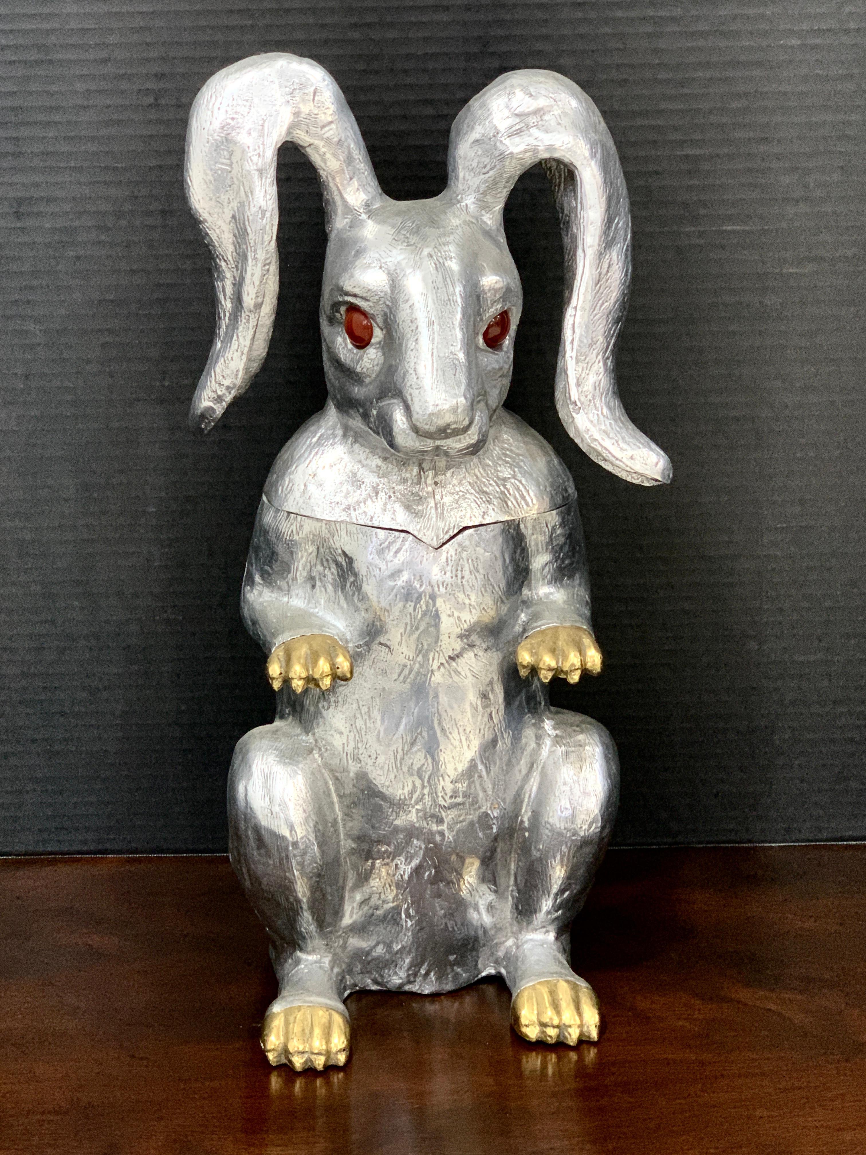 Whimsical Arthur Court Rabbit Hinged Ice Bucket or Wine Cooler For Sale at 1stDibs rabbit from