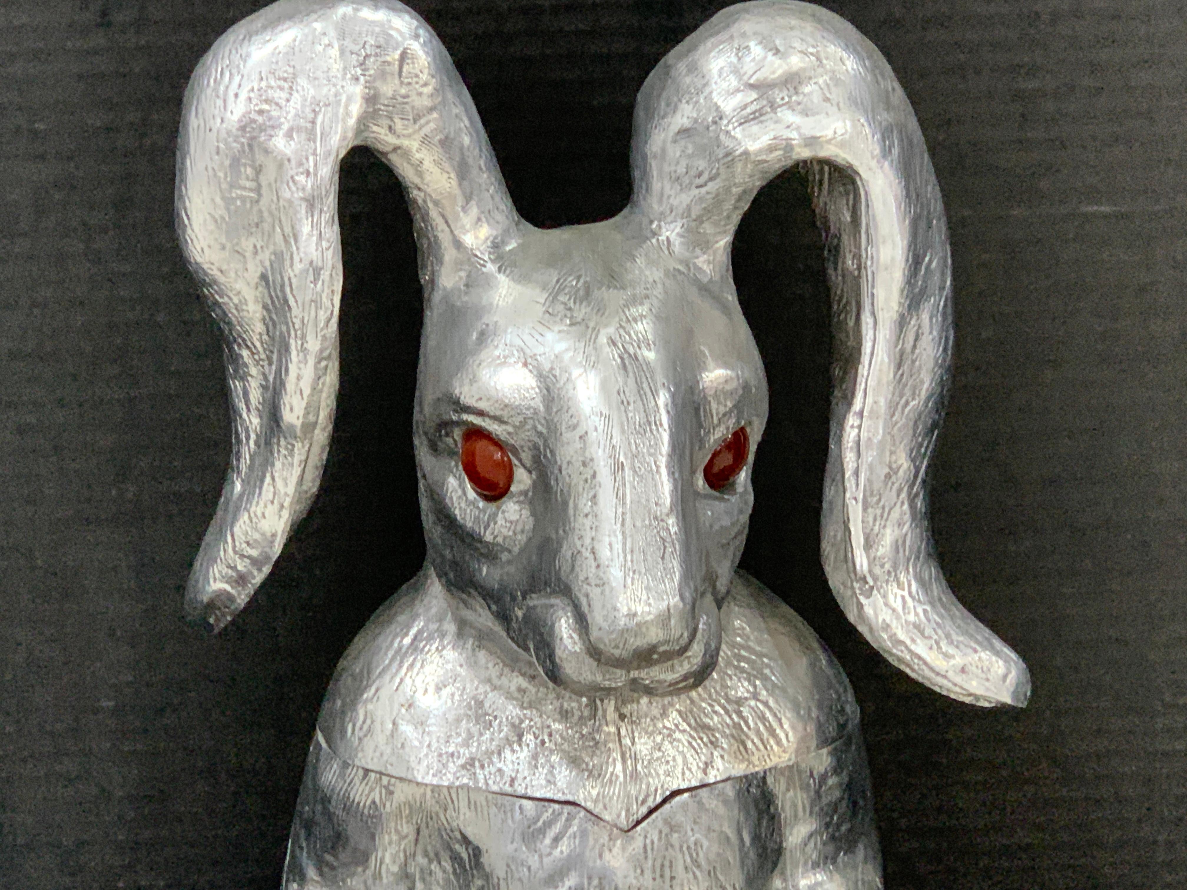 Whimsical Arthur Court Rabbit Hinged Ice Bucket or Wine Cooler In Good Condition For Sale In Atlanta, GA