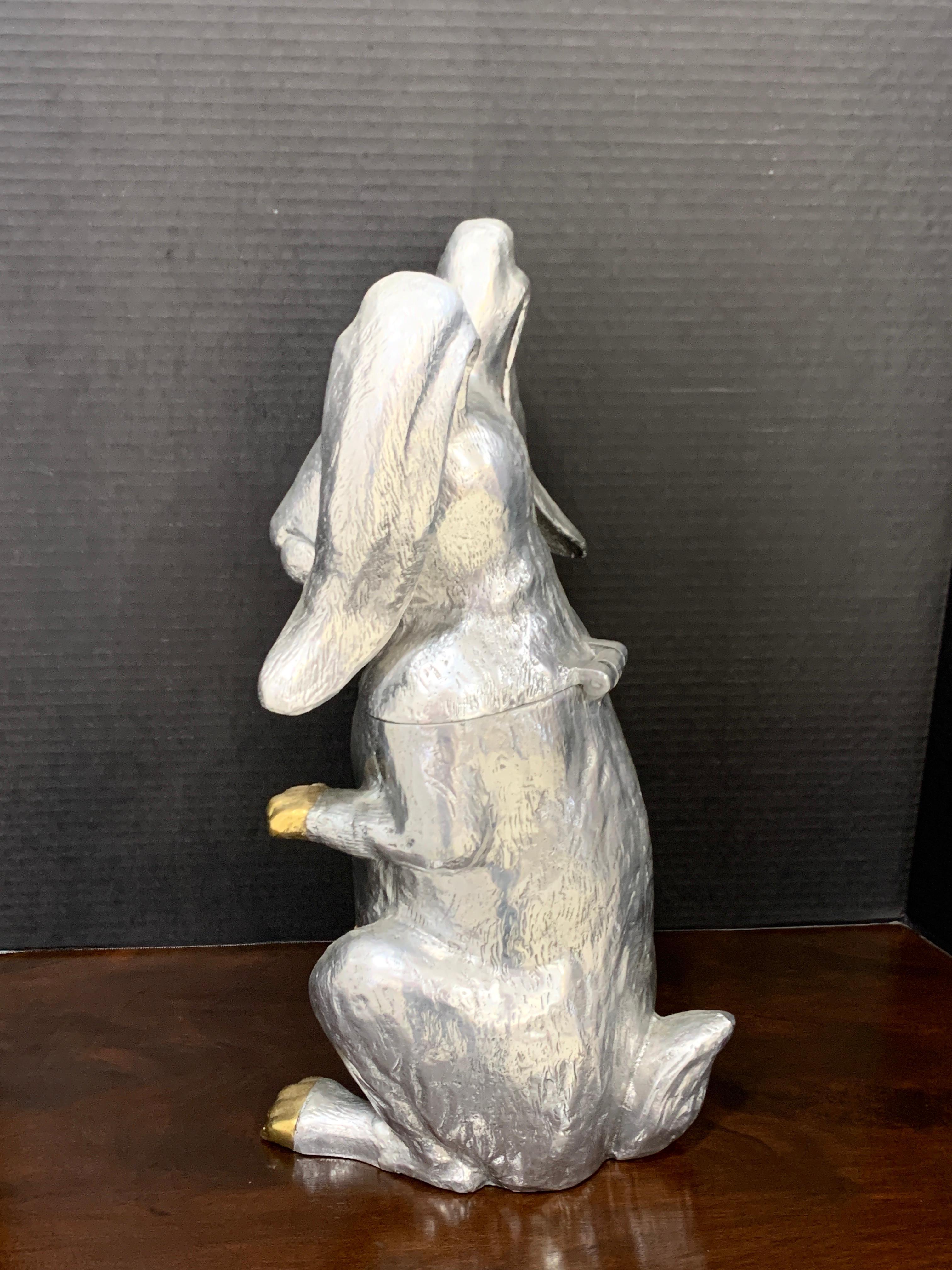 Whimsical Arthur Court Rabbit Hinged Ice Bucket or Wine Cooler For Sale