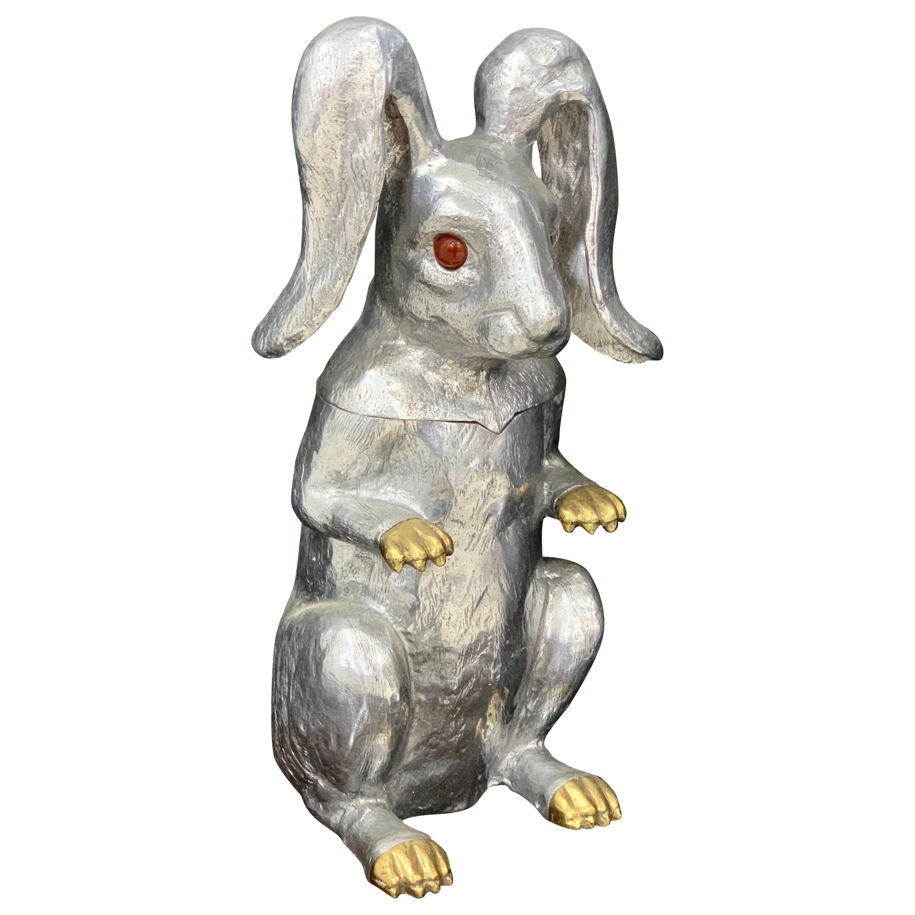 Whimsical Arthur Court Rabbit Hinged Ice Bucket or Wine Cooler For Sale