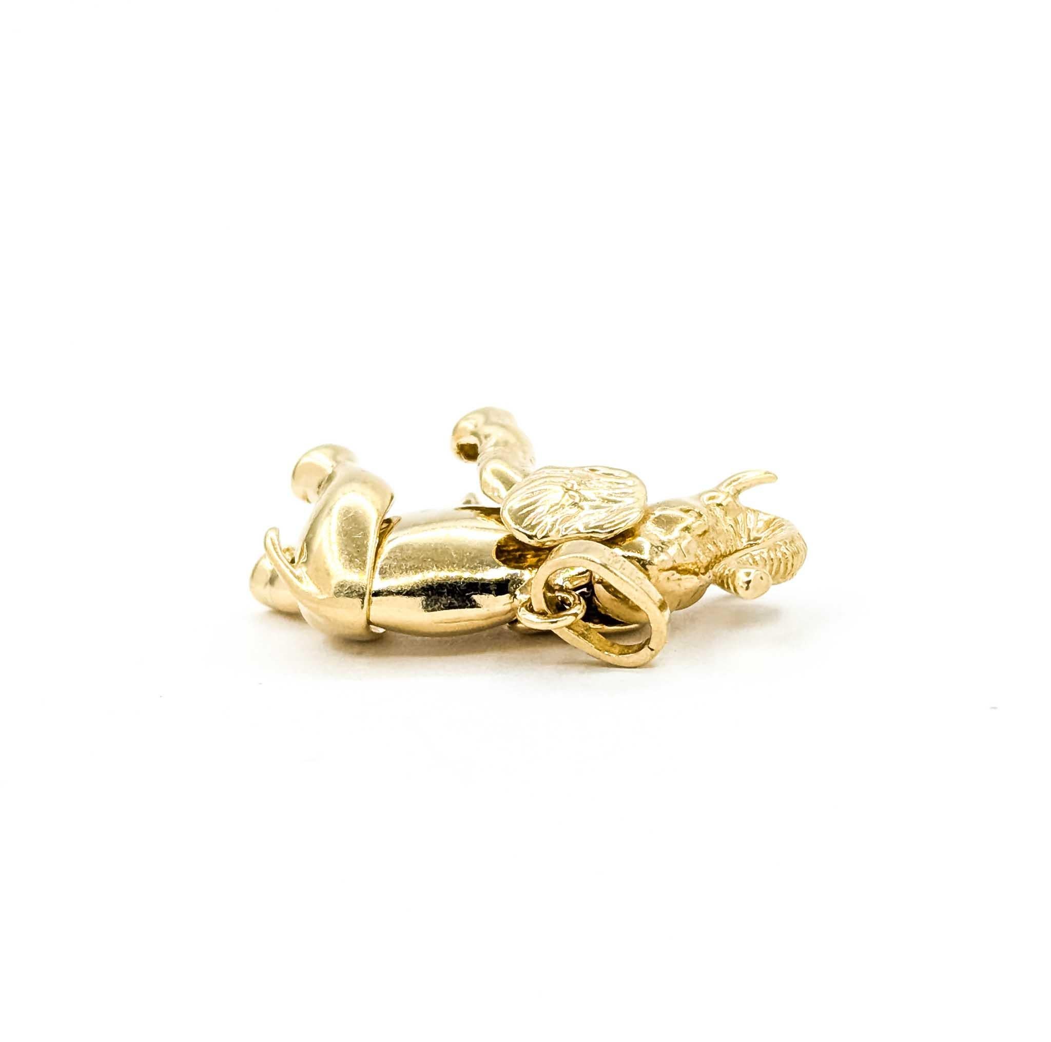 Pendentif éléphant articulé en or jaune 14k en vente 3