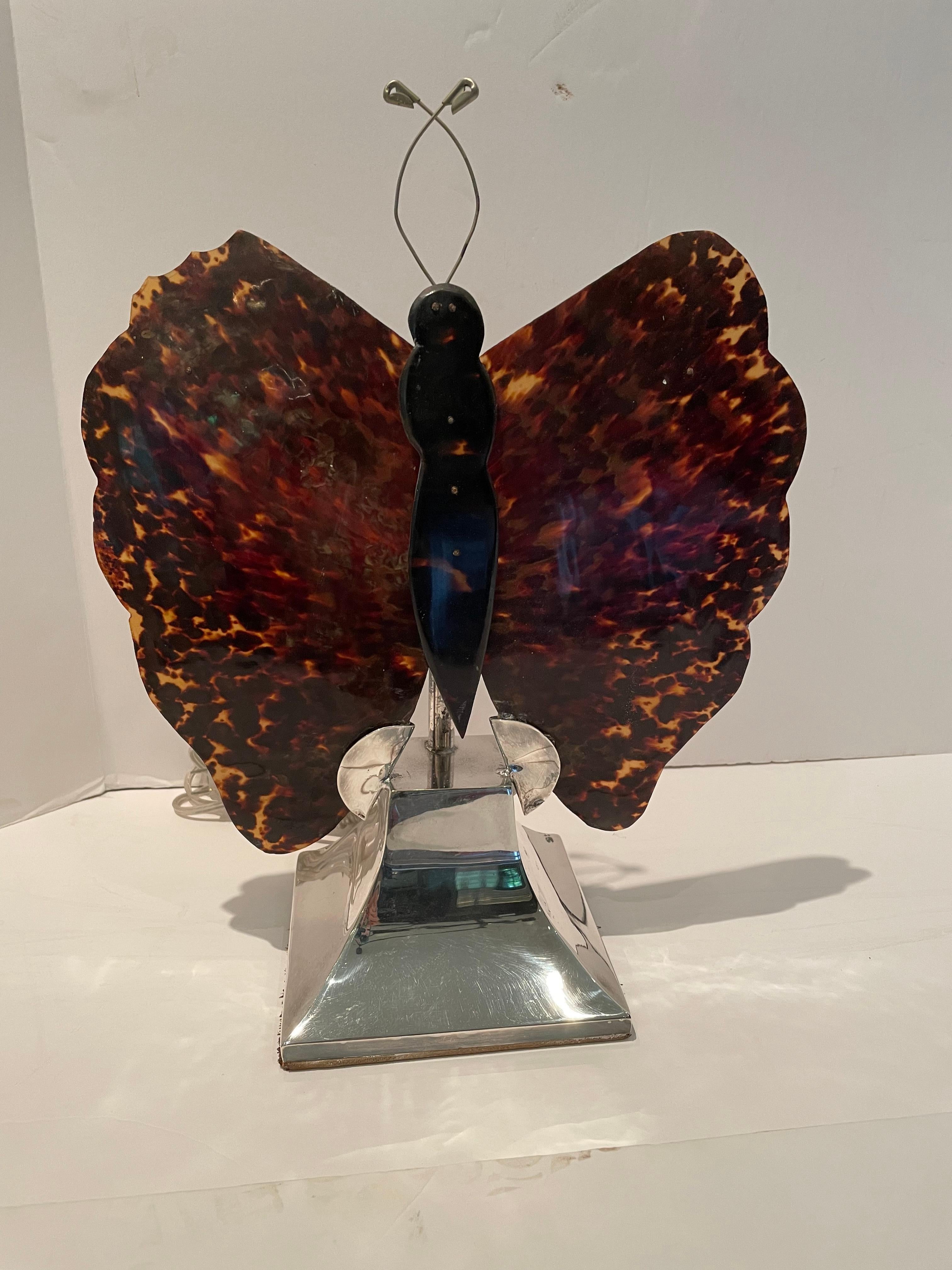 Whimsical Artisan Made Butterfly Lamp In Good Condition In Hopewell, NJ
