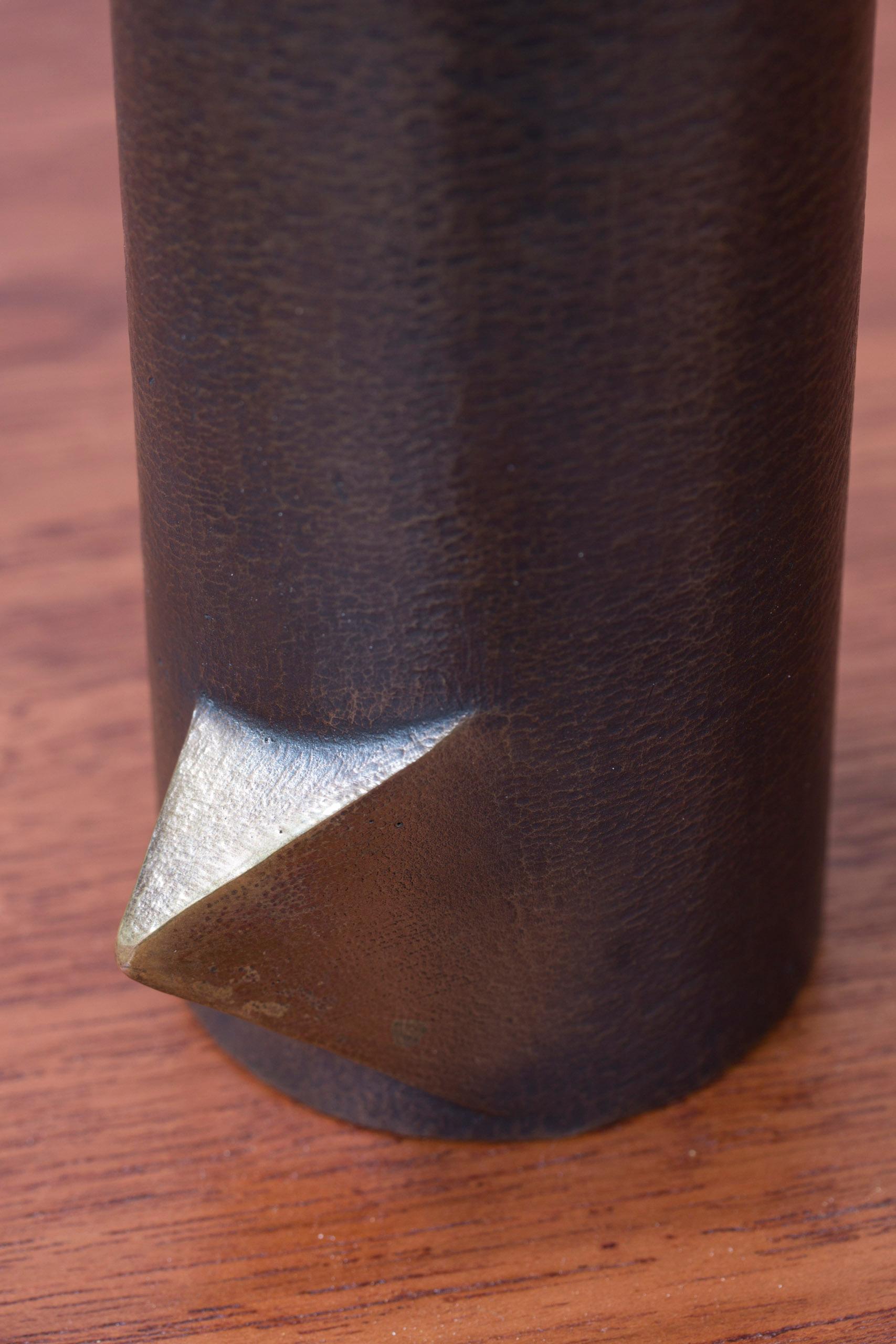 Milieu du XXe siècle Whimsical biomorphic bronze vase by Ekbergs, 1960-70s, Sweden en vente